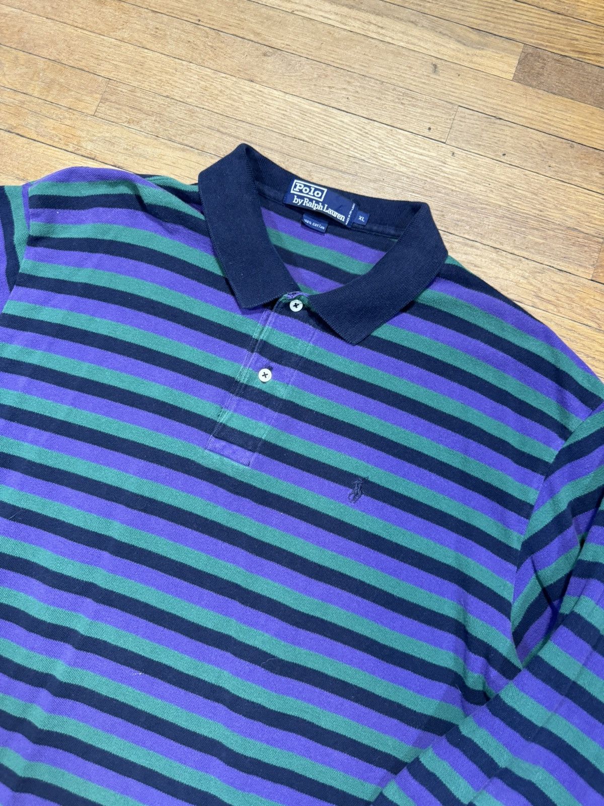 Polo Ralph Lauren × Vintage Vintage Polo Ralph Lauren Striped Rugby Size US XL / EU 56 / 4 - 3 Thumbnail