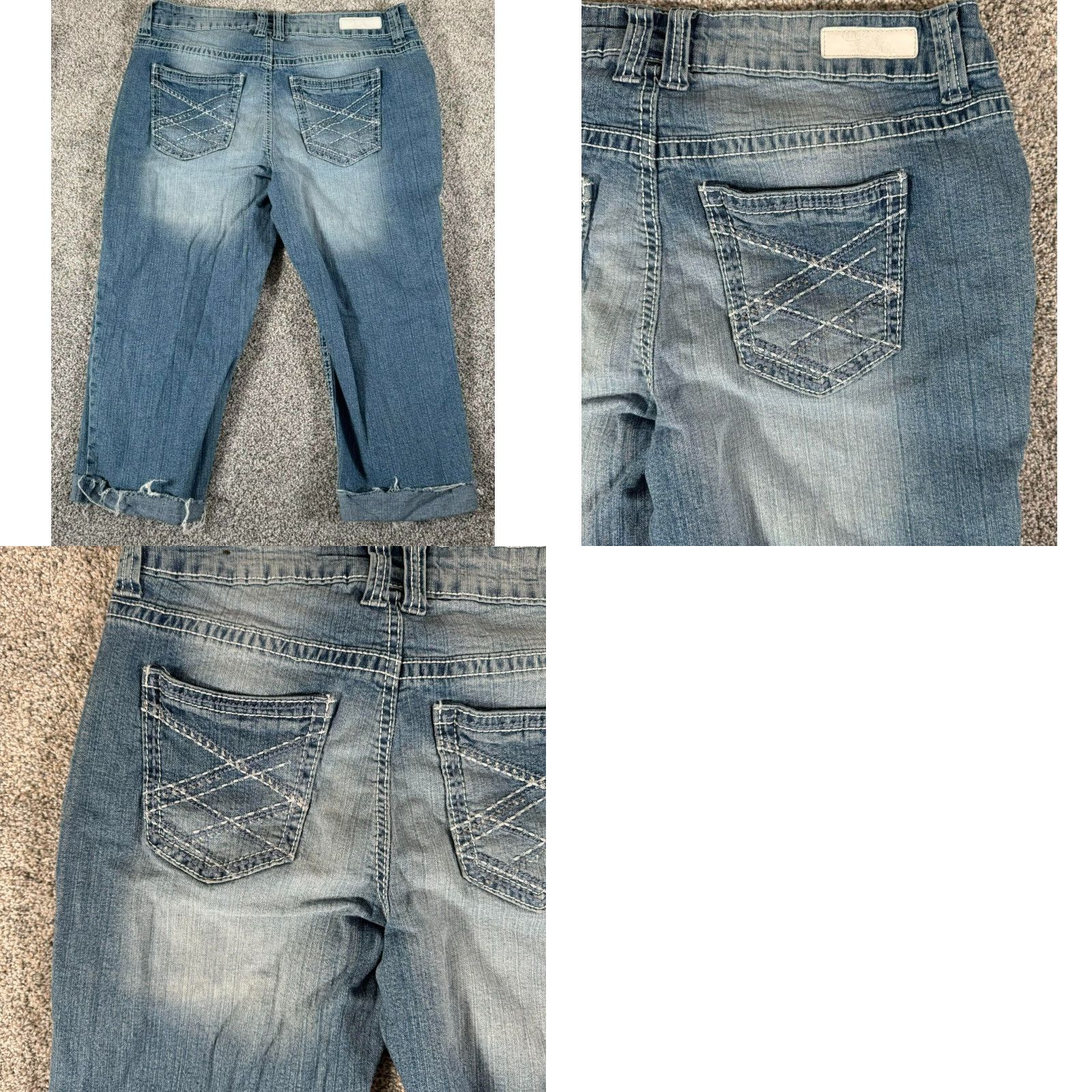 Etro VINTAGE Myth of Jade Capri Jeans Womens Size 8 Cuffed Distressed Grunge Streetwear 5-Pocket Denim Blue Size 30" / US 8 / IT 44 - 10 Thumbnail