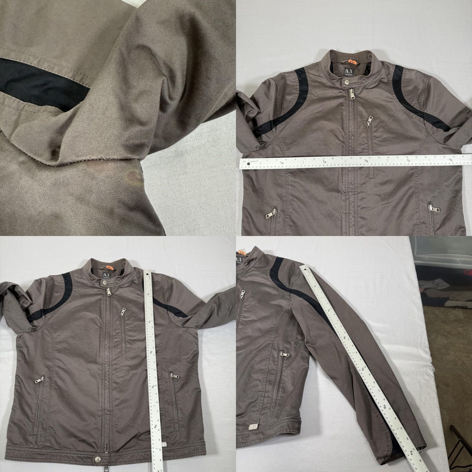 Armani Exchange Armani Exchange Jacket Mens XL Gray Cafe Racer Motorcycle Moto Zip Up Lined Size US XL / EU 56 / 4 - 8 Thumbnail