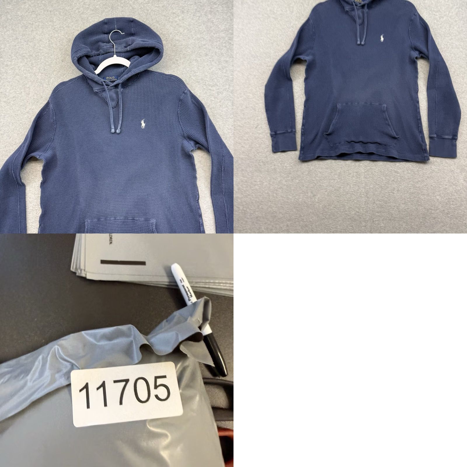 Polo Ralph Lauren Polo Ralph Lauren Hoodie Mens L Blue Thermal Waffle Knit Pullover Cozy L Men Size US L / EU 52-54 / 3 - 8 Thumbnail