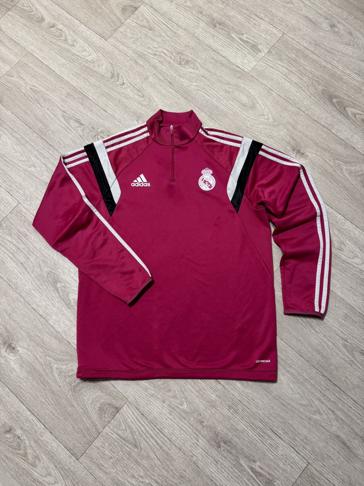 Adidas 🔷Adidas Real Madrid 2014/15 Soccer 1/4 Zip Sweatshirt🔷 Size US L / EU 52-54 / 3 - 1 Thumbnail