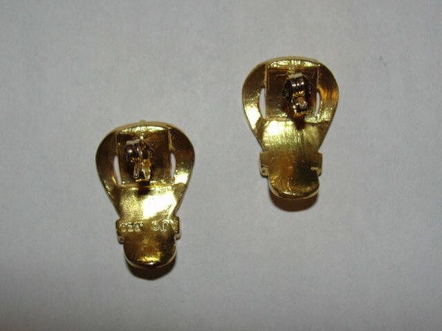 Designer 14kt Gold Vermeil Sterling Silver Buckle Earrings Unisex Size ONE SIZE - 2 Thumbnail