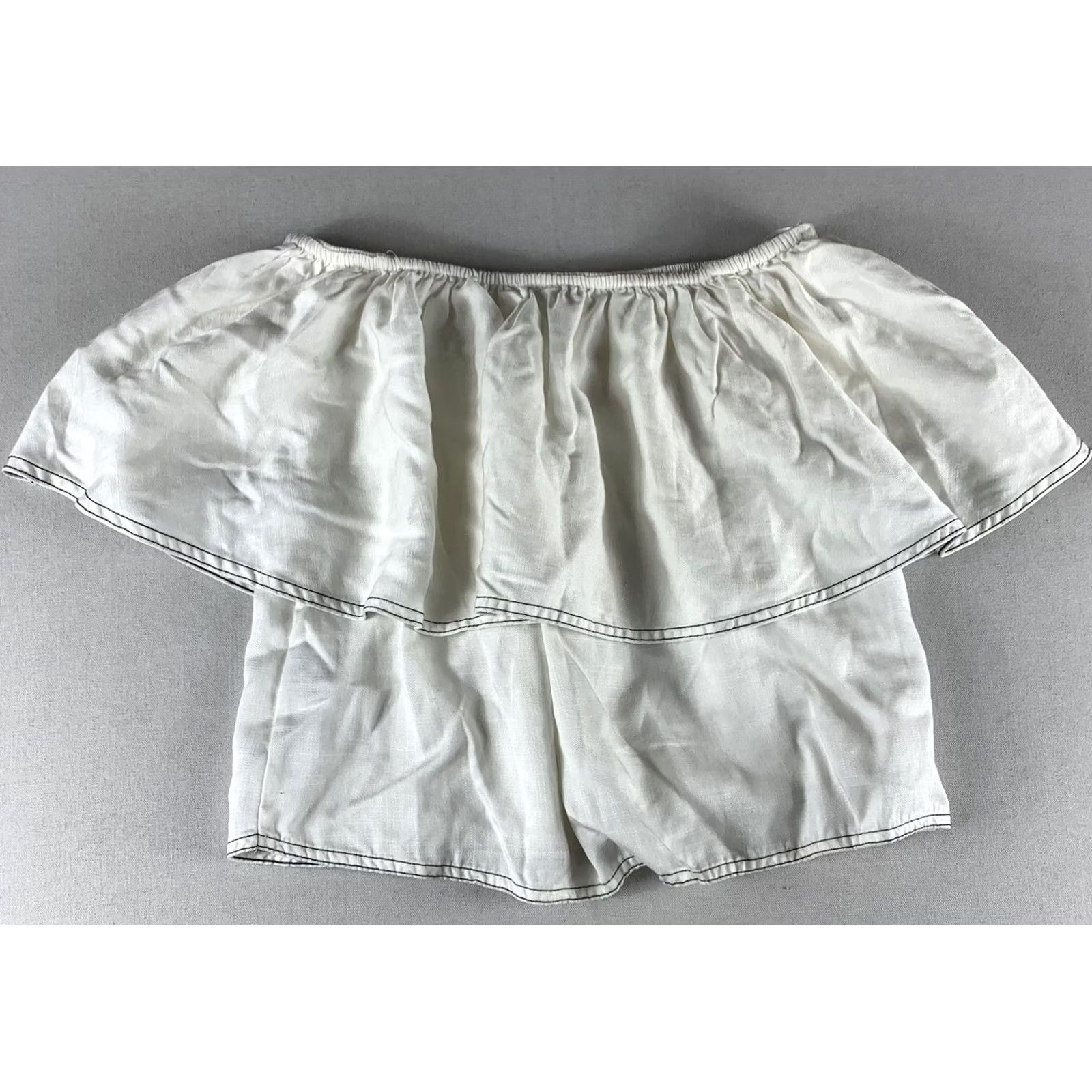 Zara Zara Woman Blouse White Off The Shoulder XS Premium Denim Collection Size XS / US 0-2 / IT 36-38 - 2 Thumbnail