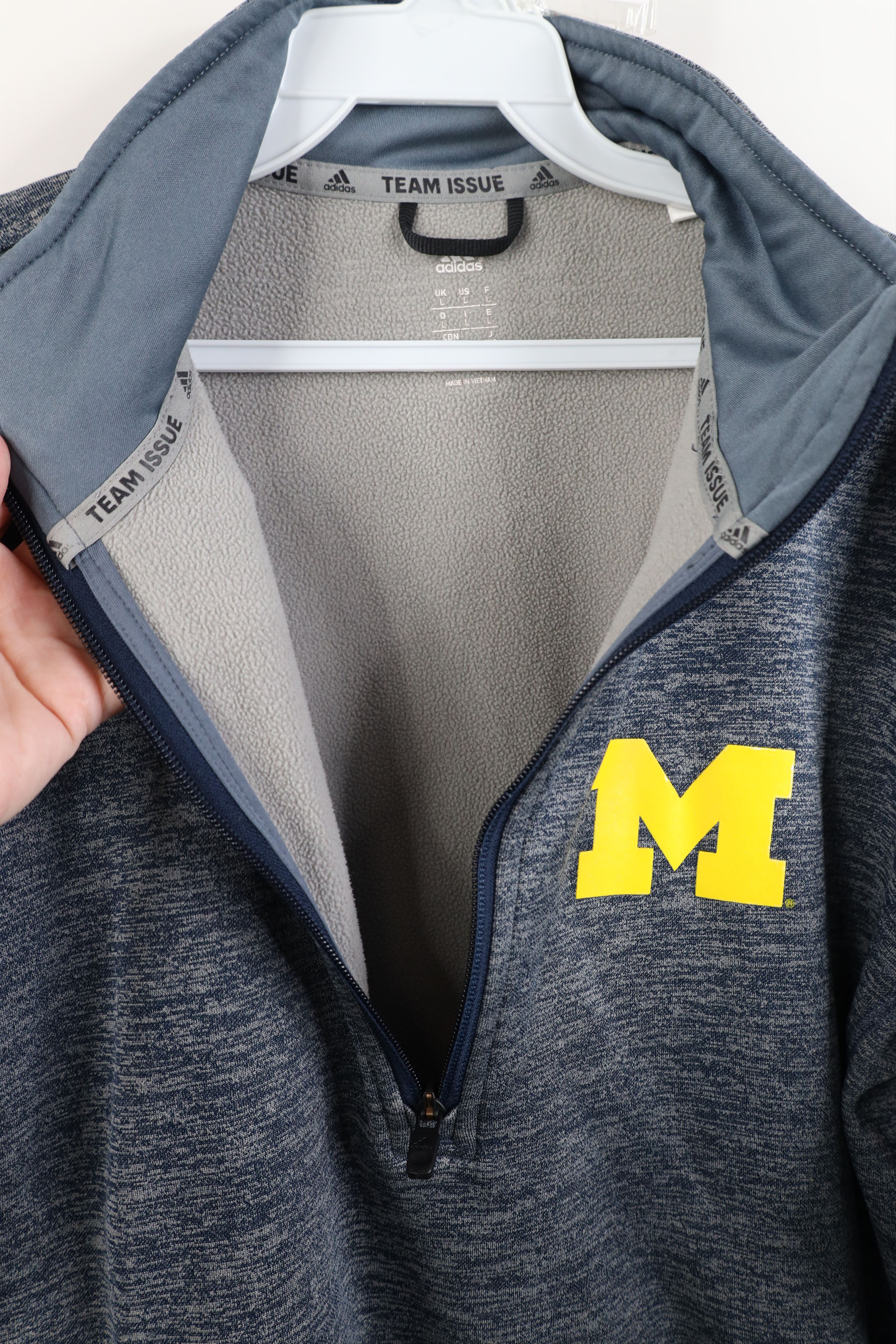Adidas Adidas University of Michigan Football Half Zip Sweater Size US L / EU 52-54 / 3 - 7 Thumbnail