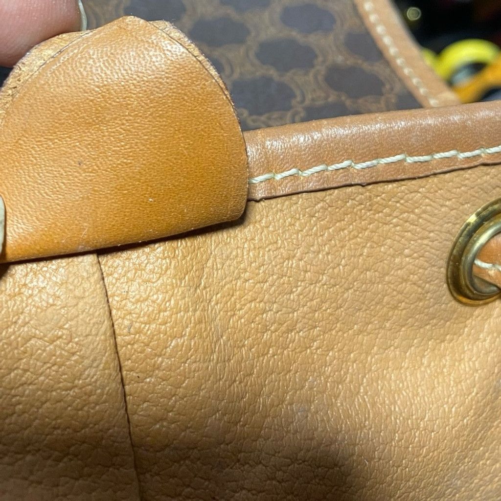 Celine Authentic CELINE Macadam Blason Drawstring Leather Backpack Size ONE SIZE - 11 Thumbnail