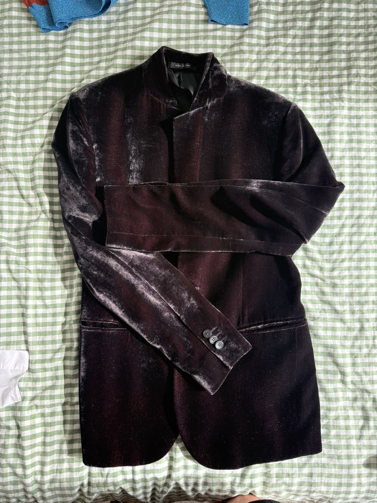 Emporio Armani Armani Johnny line velvet blazer Size 46R - 10 Thumbnail