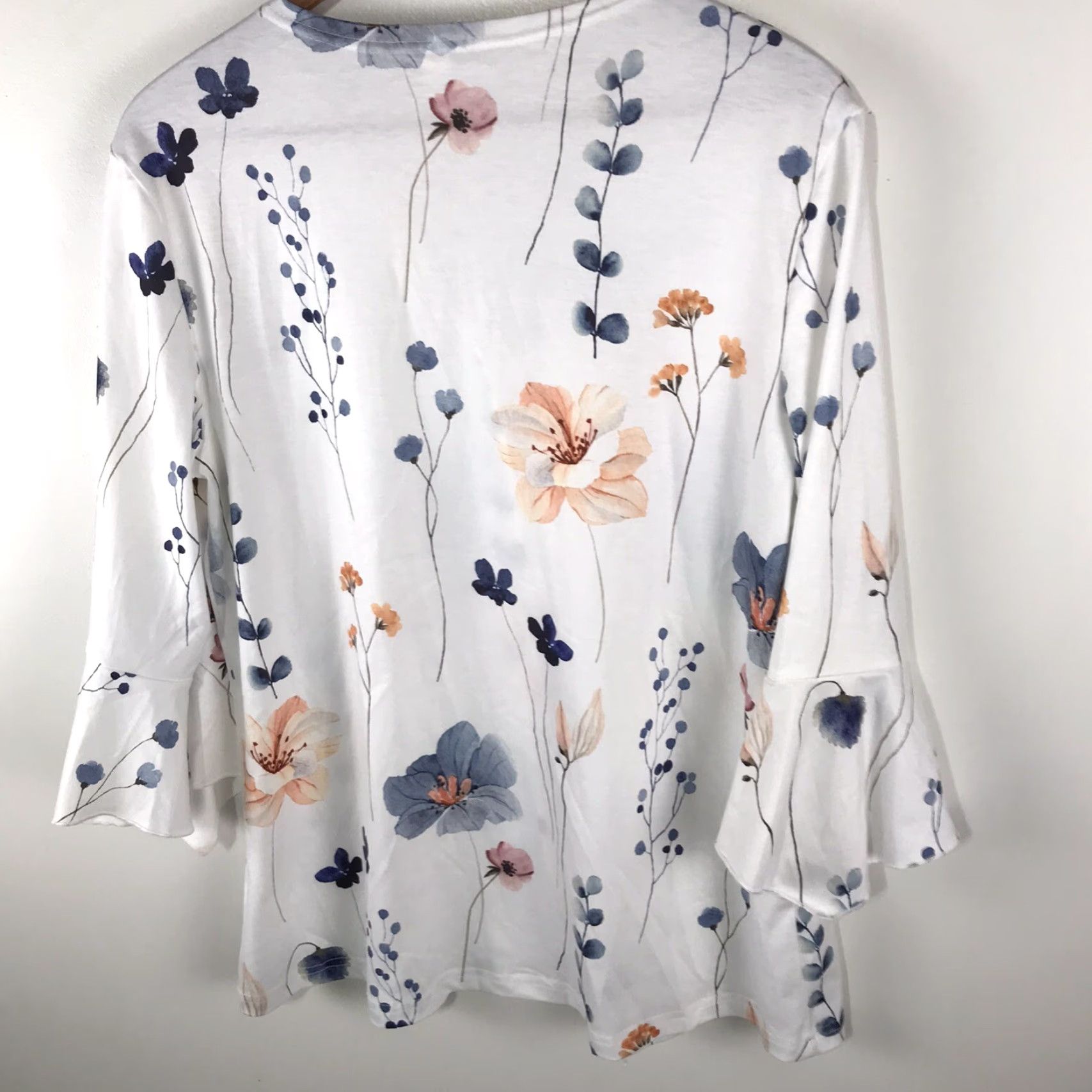 Vintage Zolucky Floral 3/4 Sleeve Cardigan Womens Size L White Classic Lightweight Knit Size L / US 10 / IT 46 - 5 Thumbnail
