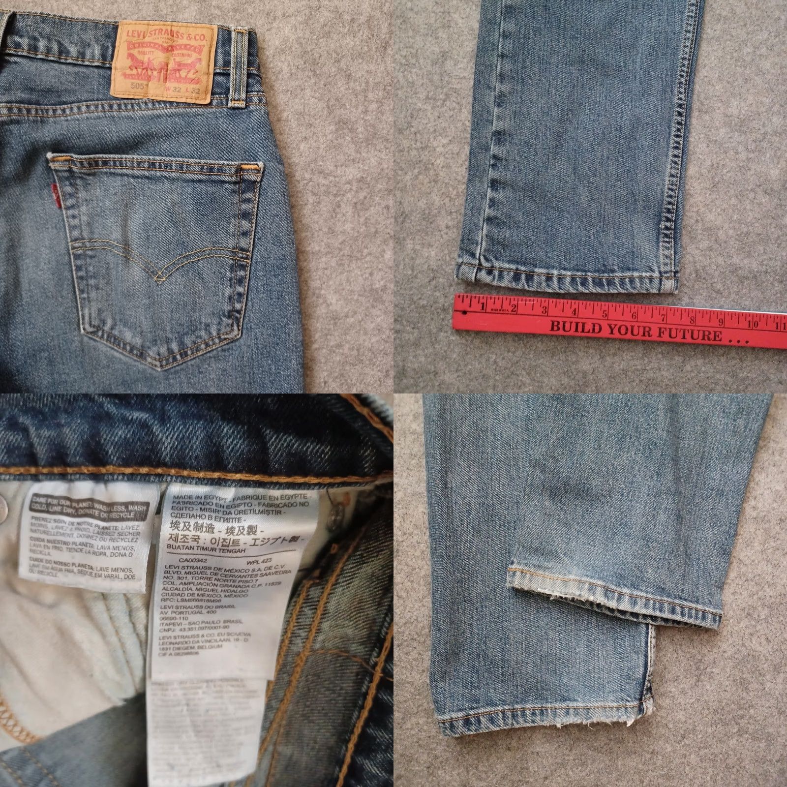 Levi's Levi's 505 Jeans Mens 32x32 Blue Distressed Regular Fit Straight Leg Jeans 32x32 Levi's 505 Mens Blue Distressed Regular Fit Straight Leg Size US 32 / EU 48 - 9 Thumbnail