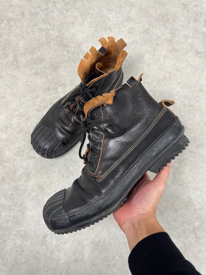 Maison Margiela Maison Margiela Cut Black Leather Boots Size US 10 / EU 43 - 1 Thumbnail