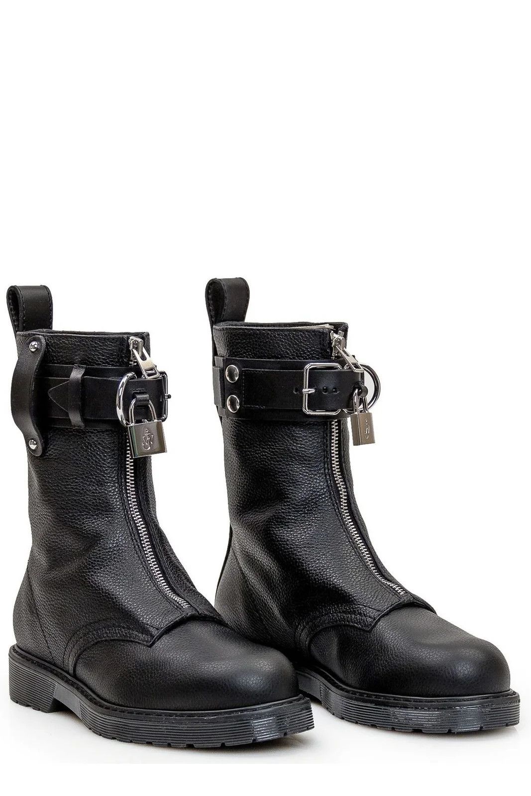 image of J W Anderson Padlock Leather Boots in Black, Women's (Size 5)