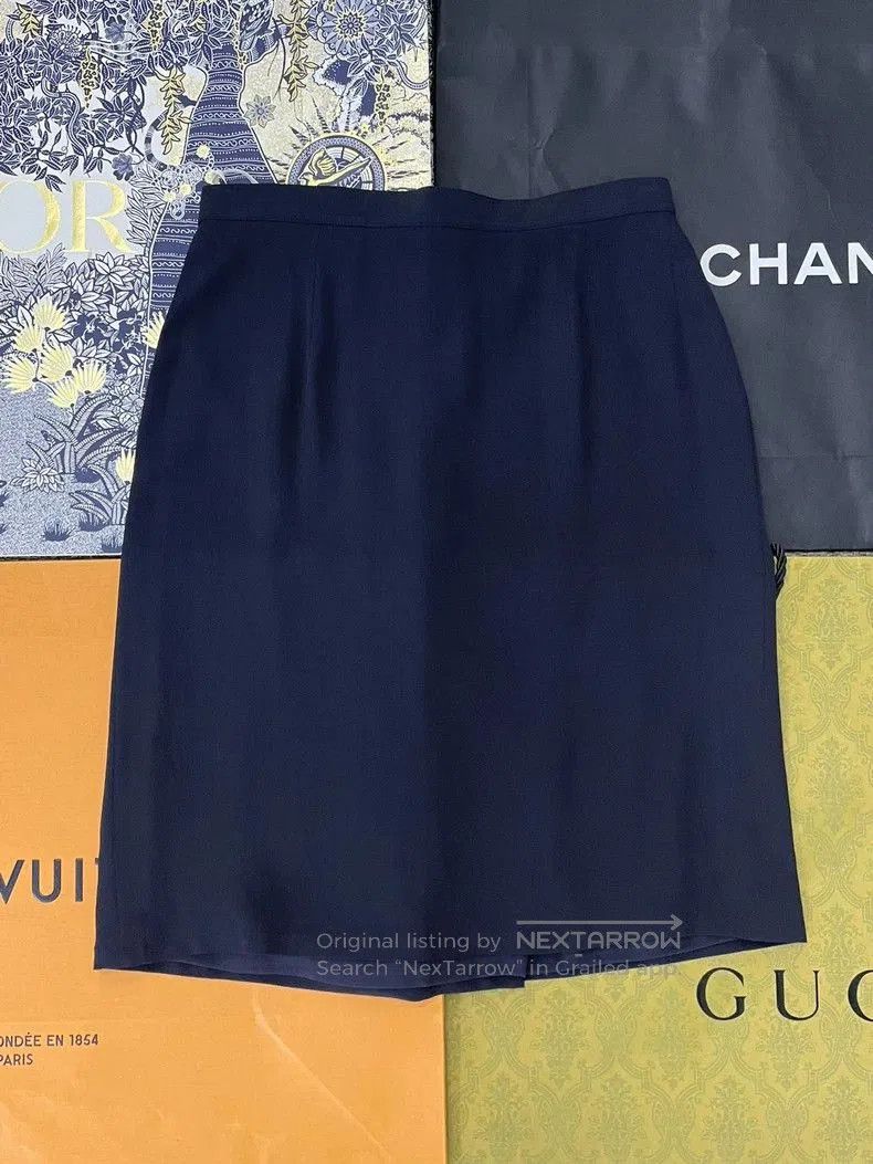 Hermes Hermes Black Silk Midi Skirt. Size US 36 / EU 52 - 2 Thumbnail