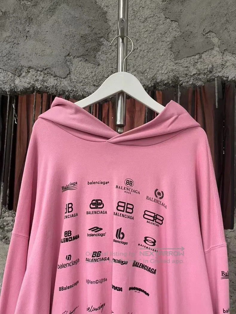 Balenciaga Balenciaga Pink Logo Hoodie. Size US M / EU 48-50 / 2 - 3 Thumbnail