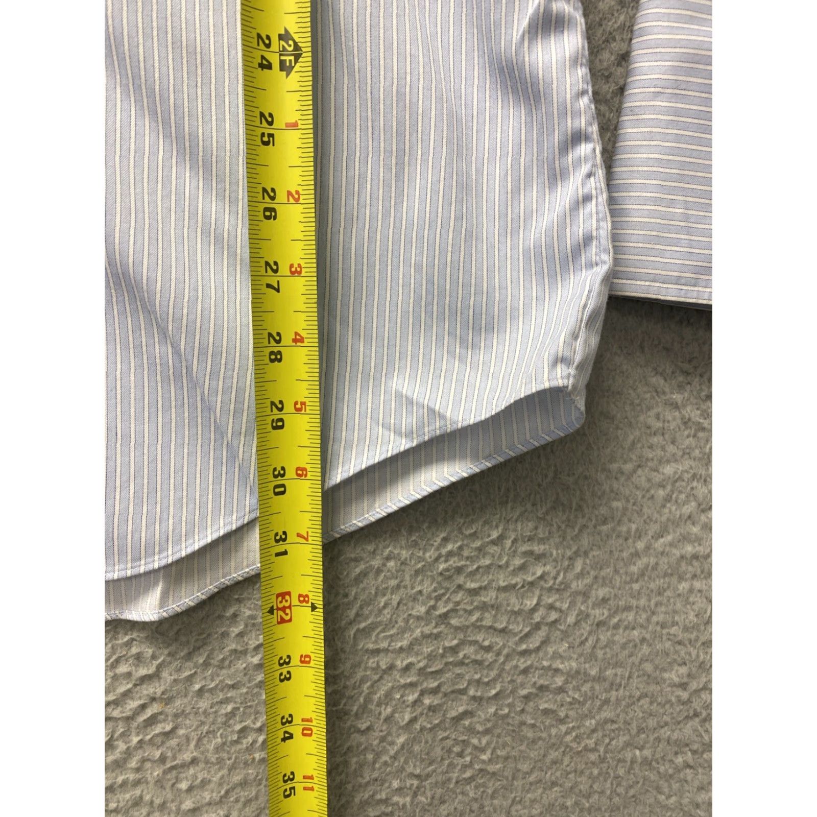 Brooks Brothers Brooks Brothers Men's Dress Shirt Blue 16 33 Non Iron 100% Cotton Long Sleeve Solid Pattern Classic Fit Regular Size 16 Brand Size 42R - 7 Thumbnail