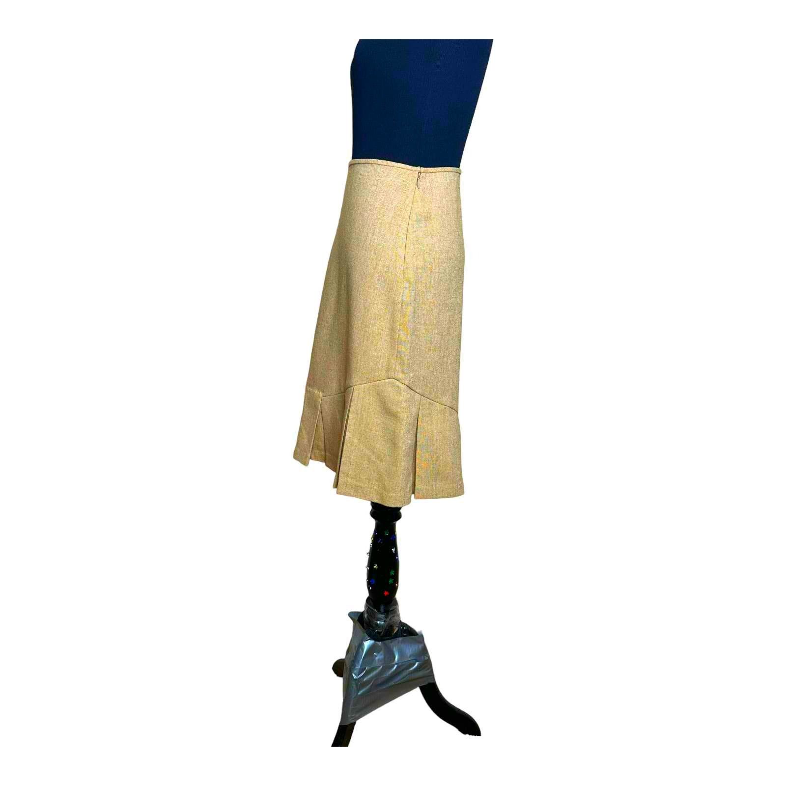 George George beige knee length skirt size 12 Size 32" / US 10 / IT 46 - 6 Thumbnail