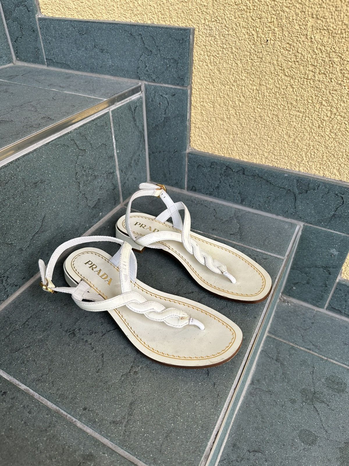 Prada Prada Sandals Made In Italy size 36 White Vintage Rare Size US 5.5 / IT 35.5 - 1 Thumbnail