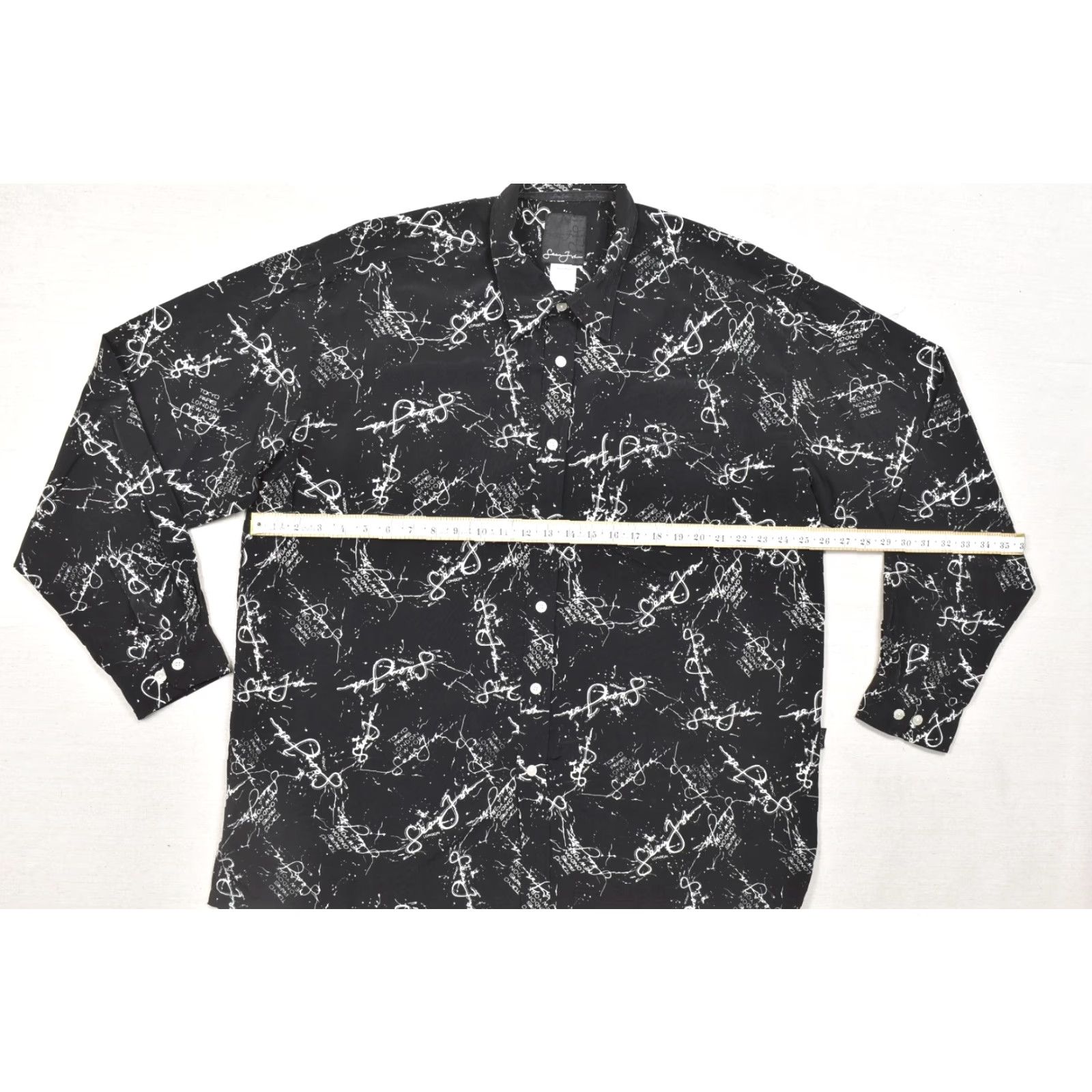 Sean John Sean John Shirt XXL Men Black White Script Print Logo Long Sleeve Button-Up Collared casual Size US XXL / EU 58 / 5 - 3 Thumbnail