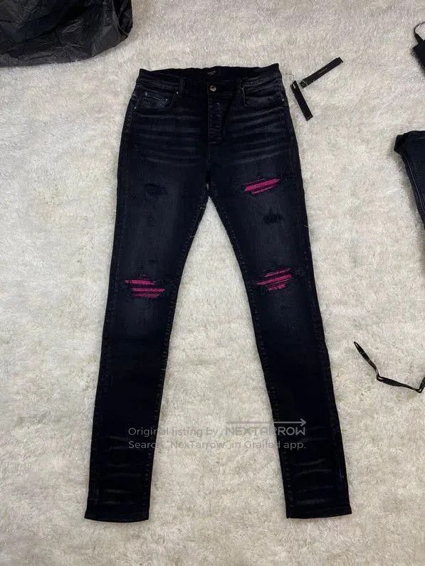 Amiri amiri cracked pink leather mx1 pants. Size US 32 / EU 48 - 1 Thumbnail