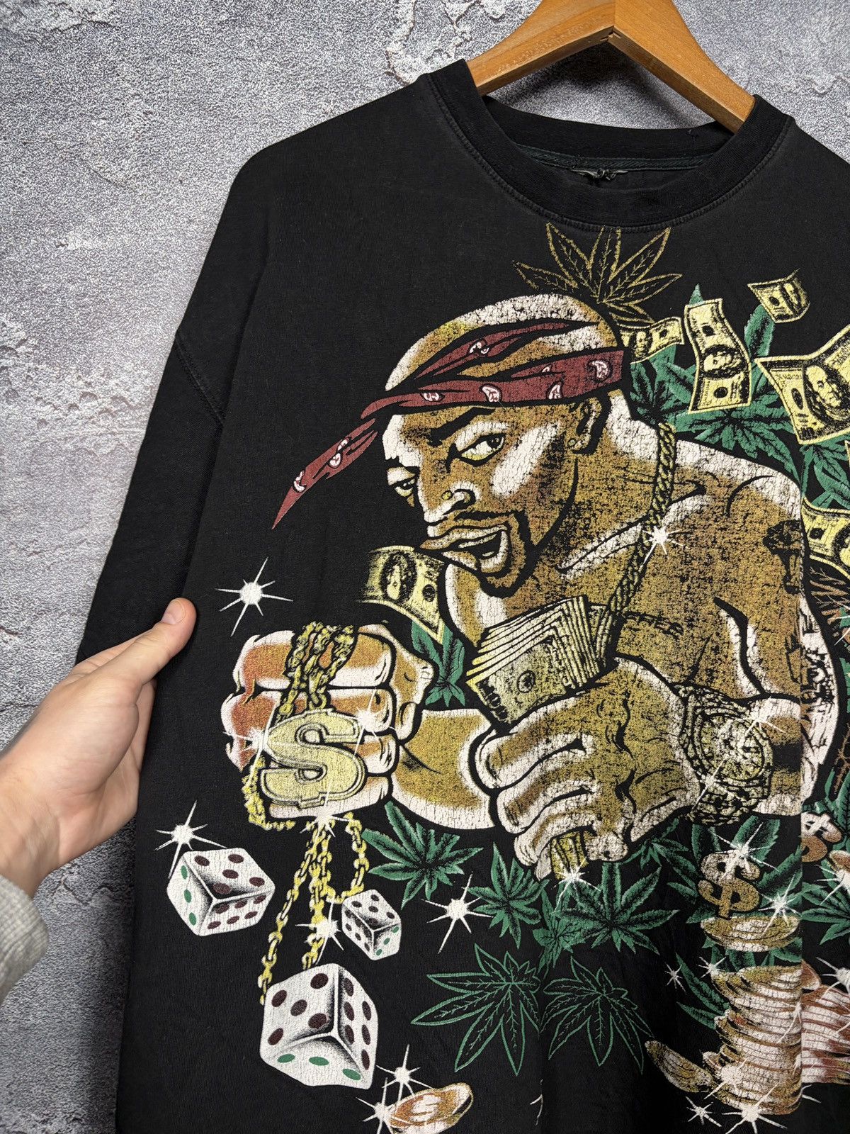 Band Tees Vintage 2pac Tupac Shakur Cannabis Band Rap T-shirt Tee Size US XL / EU 56 / 4 - 4 Thumbnail