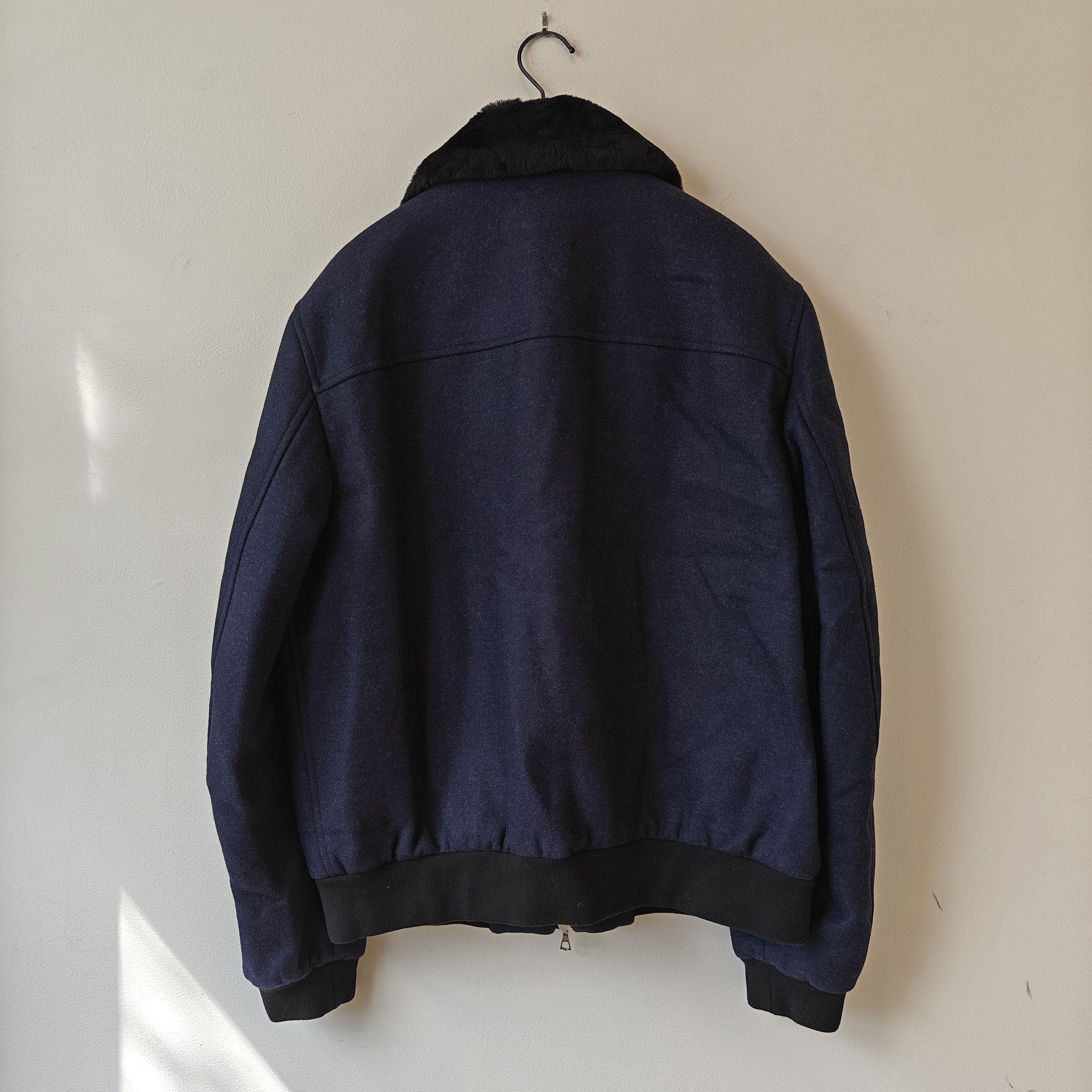 Proper Cloth made in Italy navy flight jacket wool riri zips Size US L / EU 52-54 / 3 - 14 Thumbnail