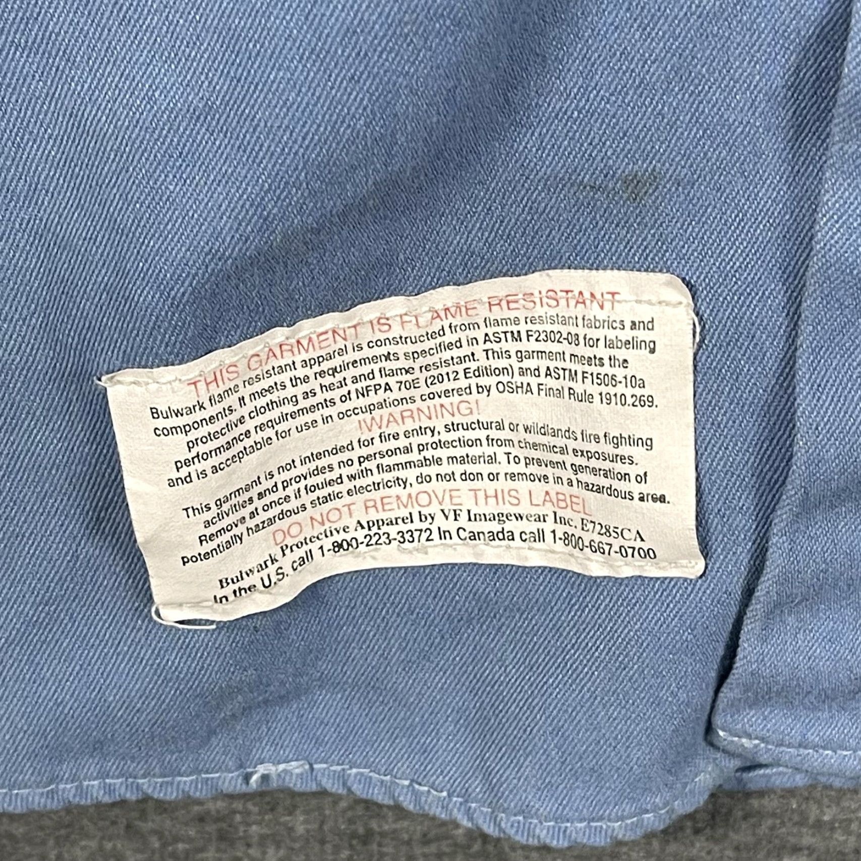 Vintage Bulwark FR Work Shirt Mens 3XL Long Sleeve Button-Down Light Blue Twill Size US XXL / EU 58 / 5 - 7 Thumbnail