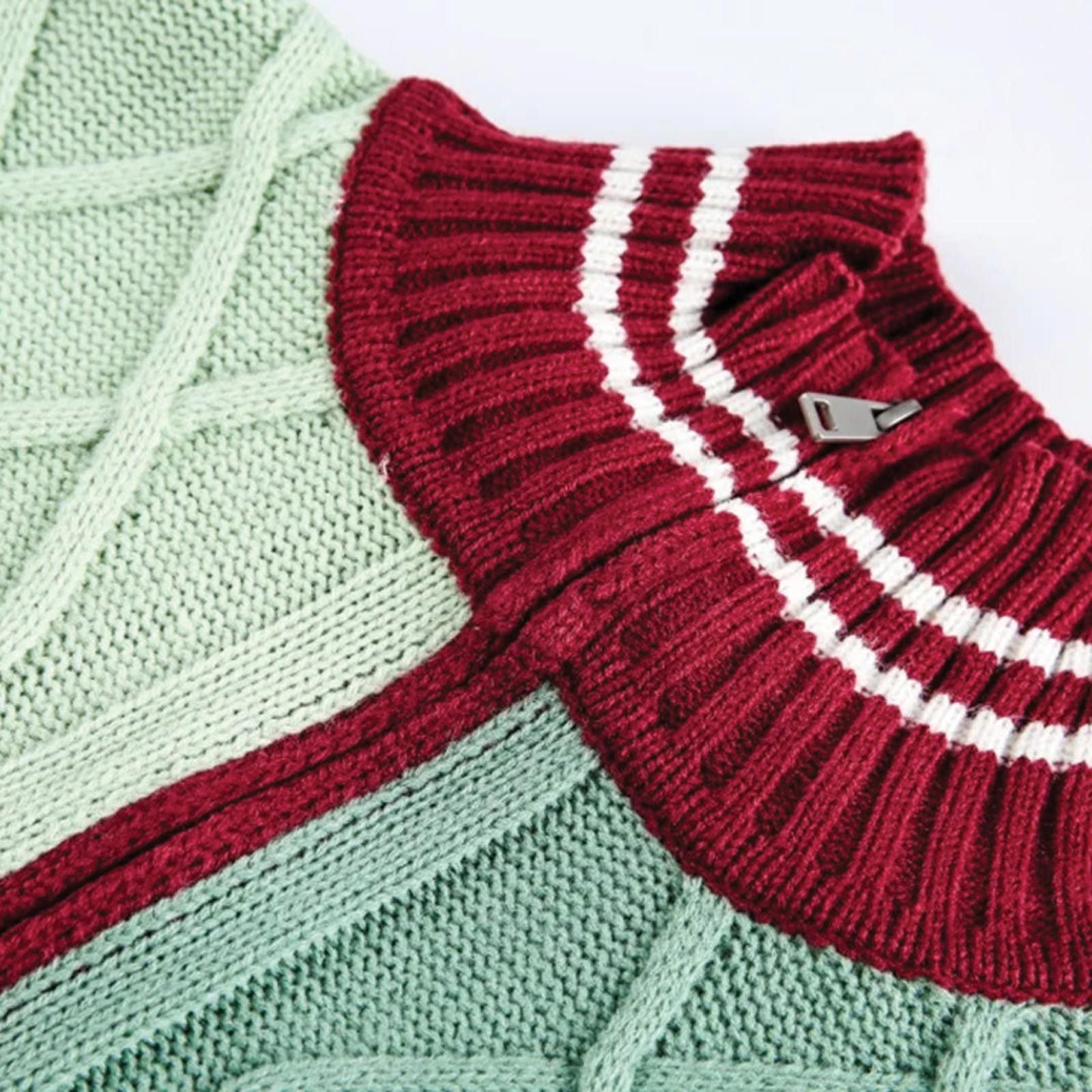 Other Soft Geometry Zip Sweater | Dual-Tone Cable-Knit Size US M / EU 48-50 / 2 - 6 Thumbnail