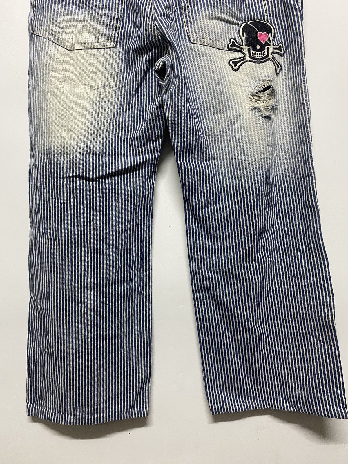 Japanese Brand Japanese Distressed Stripes Printed Original Jeans Pants Size US 36 / EU 52 - 6 Thumbnail