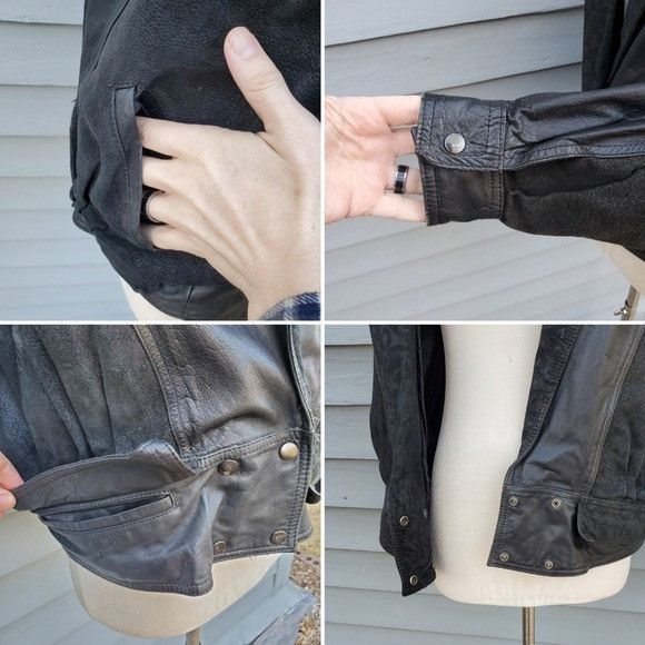 Vintage Vintage 90s y2k Black Suede/Leather Moto Motorcycle Biker Gr Size M / US 6-8 / IT 42-44 - 4 Thumbnail