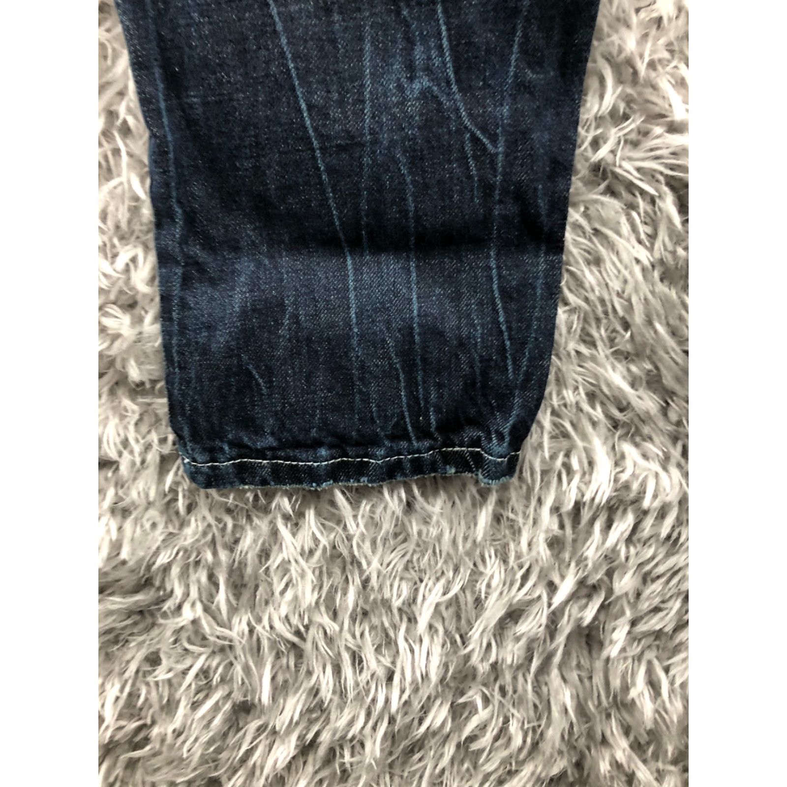 Denime Wear Jeans Mens Slim Straight Leg Dark Wash Blue Denim 29 in Rise Mid 5-Pocket Belt Loops Cotton Blend Jeans Wear Brand XS? Size US 29 - 7 Thumbnail