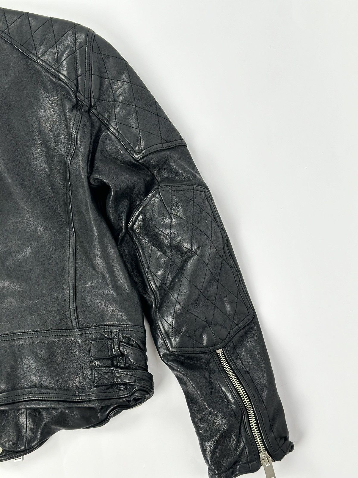 Burberry × Burberry Prorsum Burberry Brit Quilted Moto Biker Lamb Leather Jacket Size US M / EU 48-50 / 2 - 13 Thumbnail