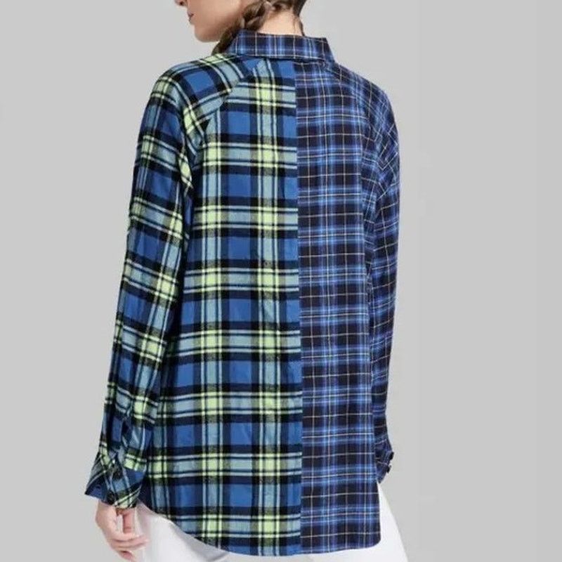 Other Wild Fable Flannel Oversized Boyfriend Shirt Spliced Plaid S Size S / US 4 / IT 40 - 3 Thumbnail