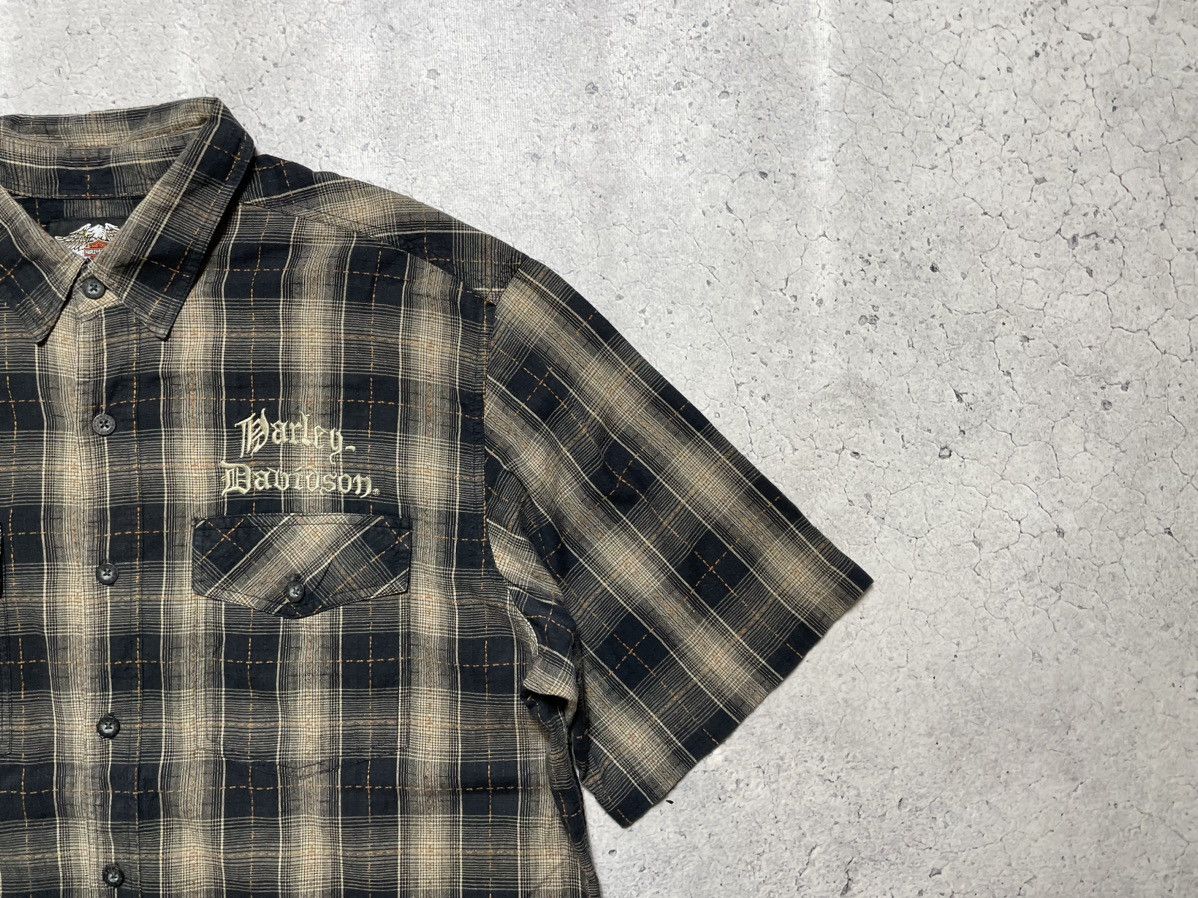 Harley Davidson × Vintage Vintage Short Sleeve Button Shirt Harley Davidson Big Logo Size US XXL / EU 58 / 5 - 3 Thumbnail
