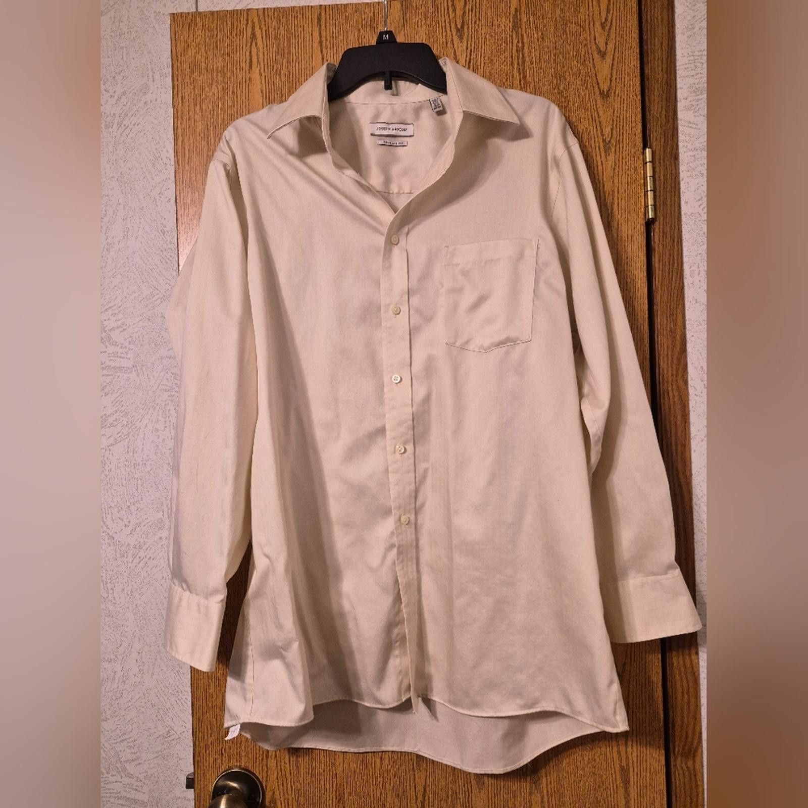 Joseph Abboud Joseph Abboud Light Beige Dress Reguar Fit Shirt Size 16 1/2 Size 38R - 1 Thumbnail