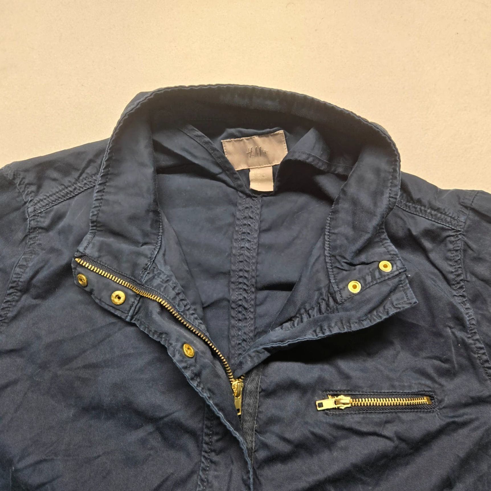 H&M H&M Navy Blue Long Sleeve Jacket Coat Woman Size 20 Full Zip & Button Adult Regular Size 3XL / US 20-22 - 2 Thumbnail