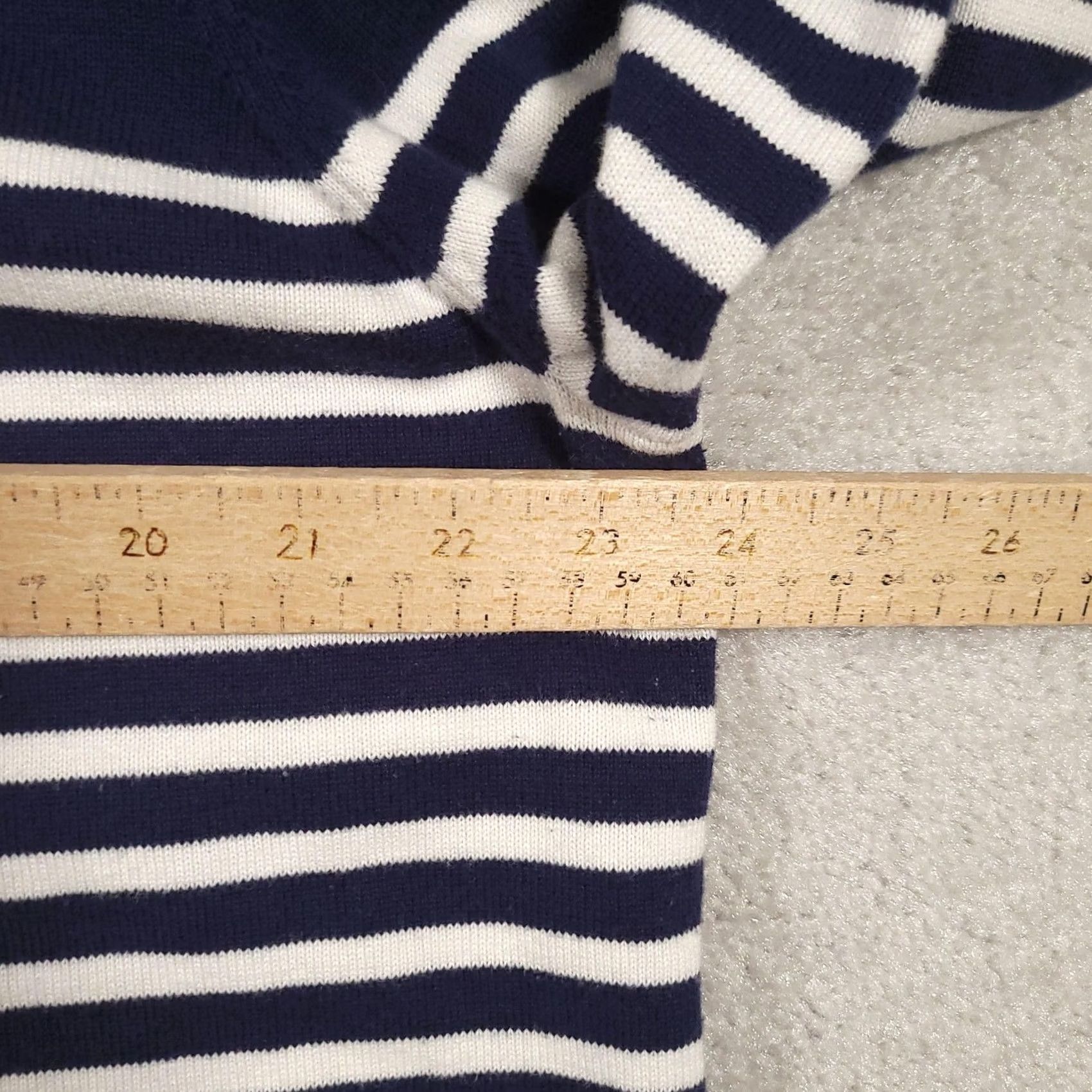 Vintage VINTAGE Alfred Dunner Pullover Sweater Womens 1X Navy Striped Floral Applique Grommet Knit Crew Neck 3/4 Sleeve Beaded Sequin Embroidered Size XL / US 12-14 / IT 48-50 - 5 Thumbnail
