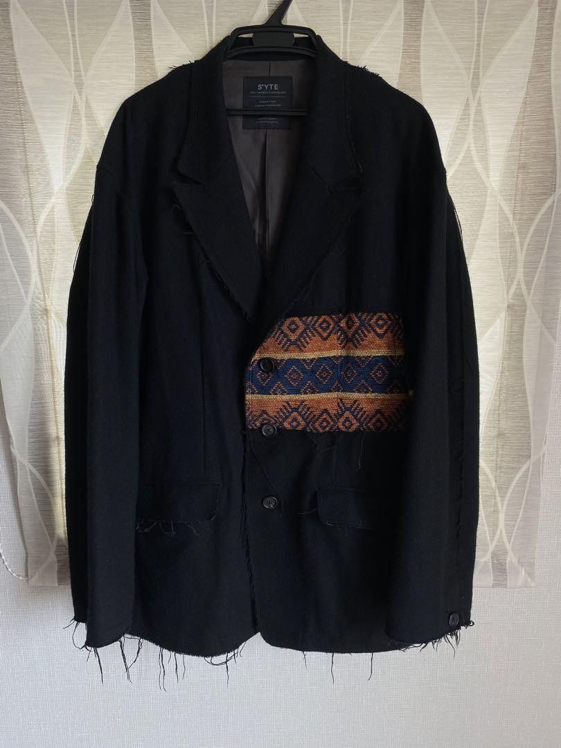 ジャケット・アウター Yohji Yamamoto 90s Poly Tailored Jacket Yohji Yamamoto F/W 20 Pour Homme Threads Coat Panelled