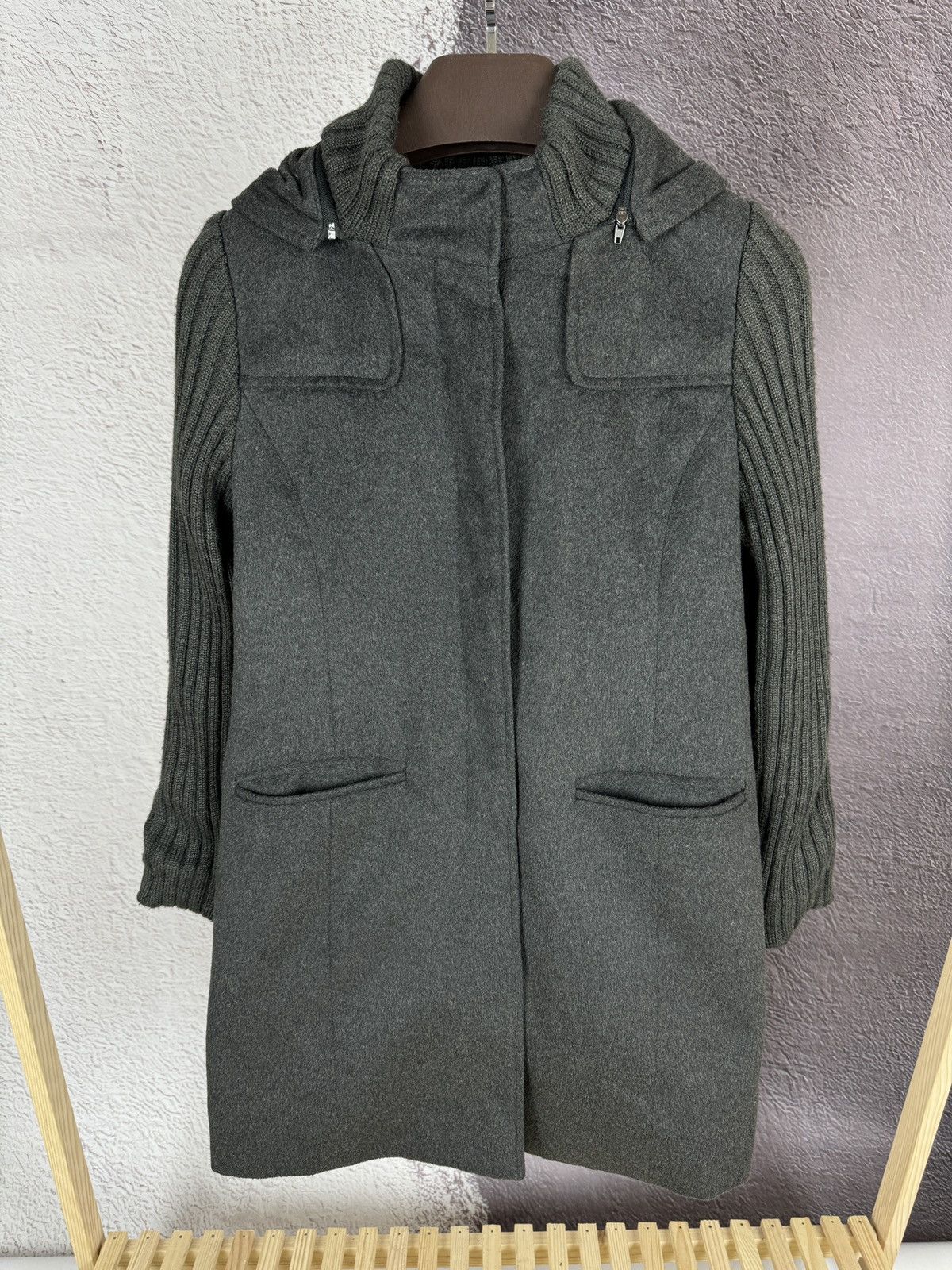 Japanese Brand A.R.T by Ofuon wool grey full zip hooded jacket coat Japan Size M / US 6-8 / IT 42-44 - 2 Thumbnail