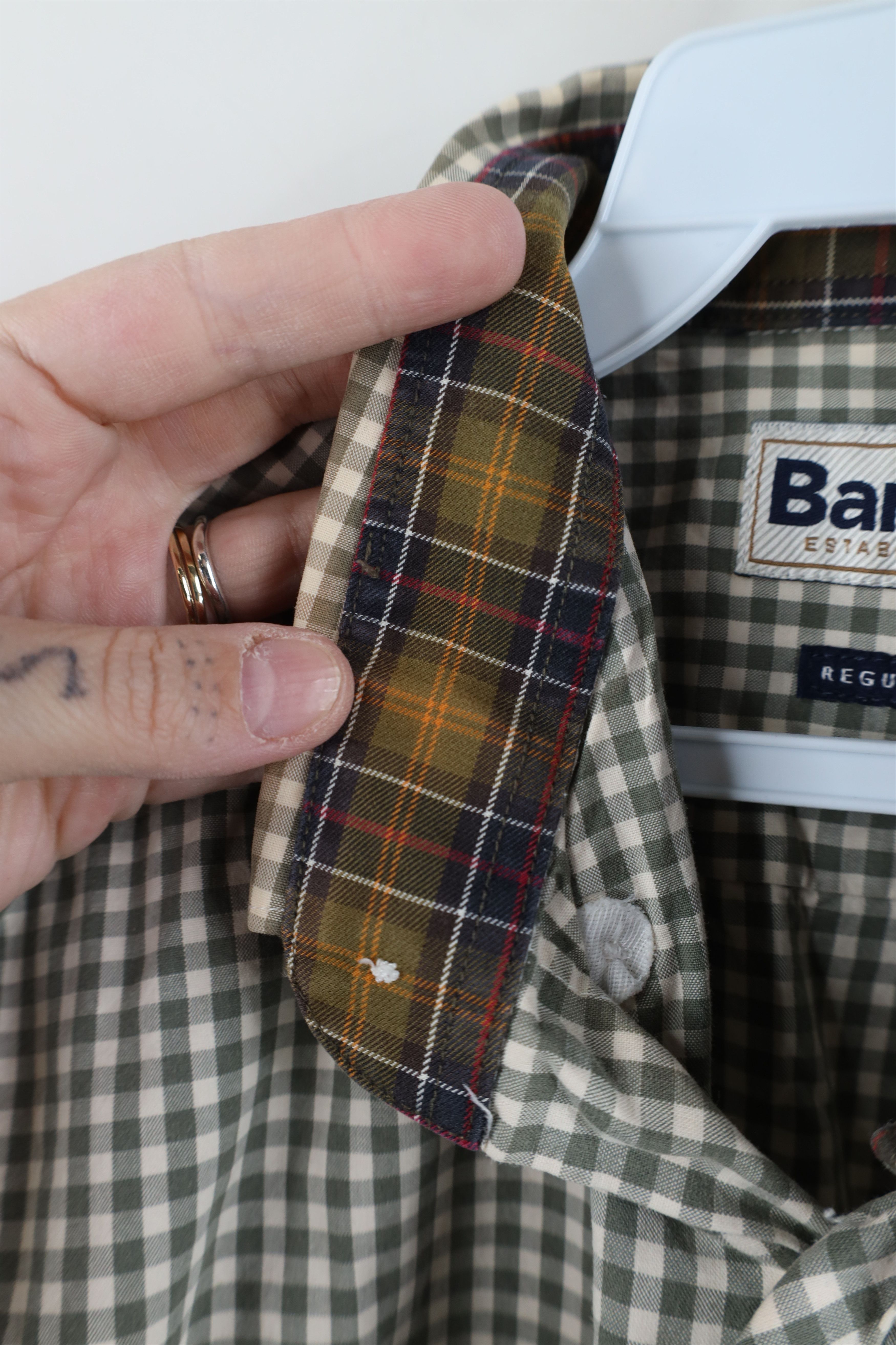 Barbour Barbour Spell Out Gingham Plaid Collared Button Down Shirt Size US S / EU 44-46 / 1 - 8 Thumbnail