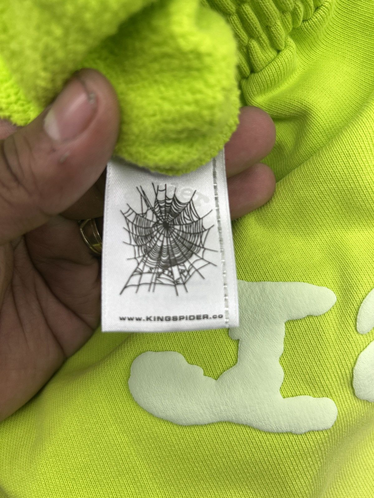 Sp5der Sp5der OG Web V2 Sweatshort Acid Green Size US 30 / EU 46 - 7 Thumbnail