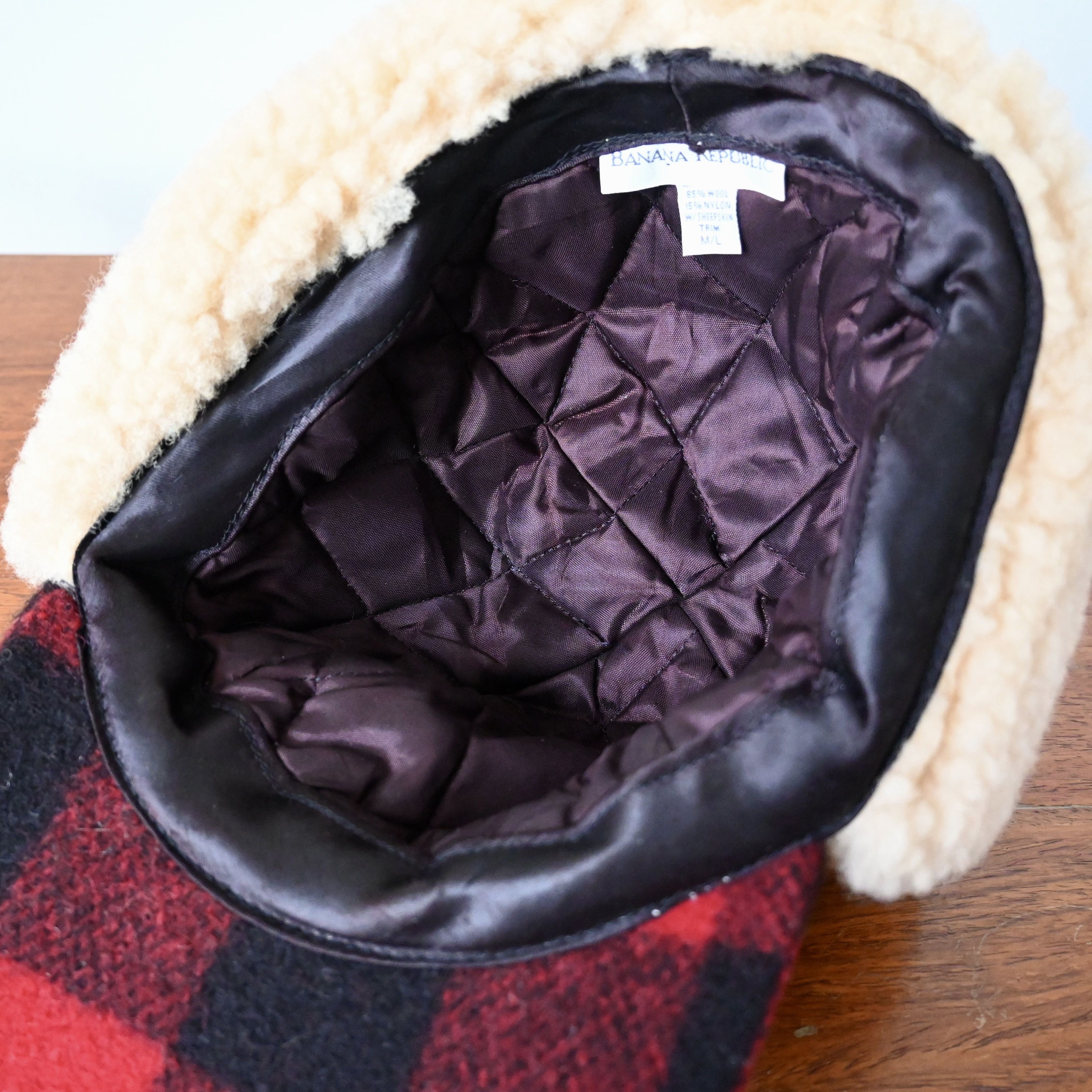 Banana Republic VTG 1990s BANANA REPUBLIC shearing earflap hat, made in USA Size ONE SIZE - 14 Thumbnail