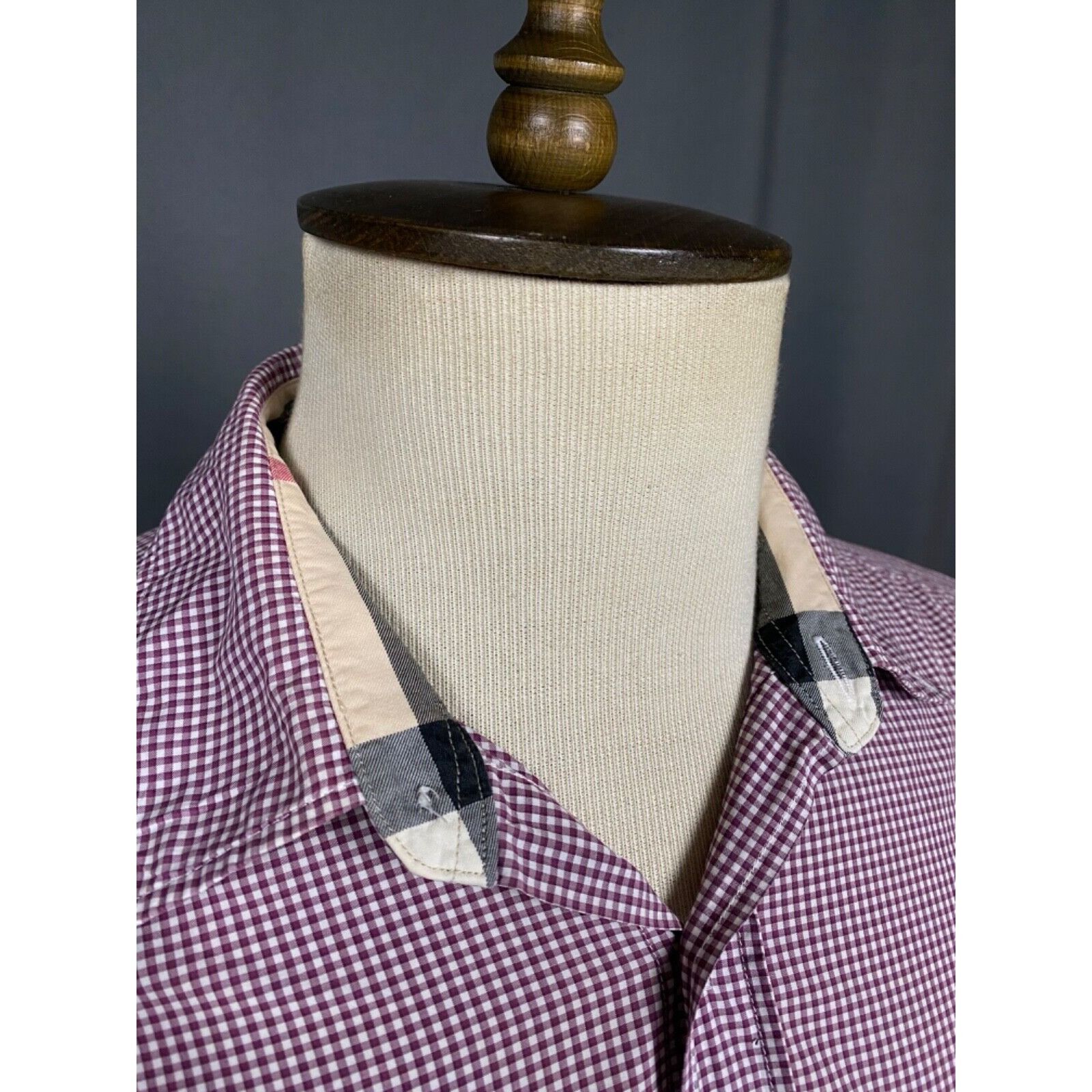 Burberry Burberry Small Logo Men's Red White Checked Longsleeve Shirt Size US L / EU 52-54 / 3 - 10 Thumbnail