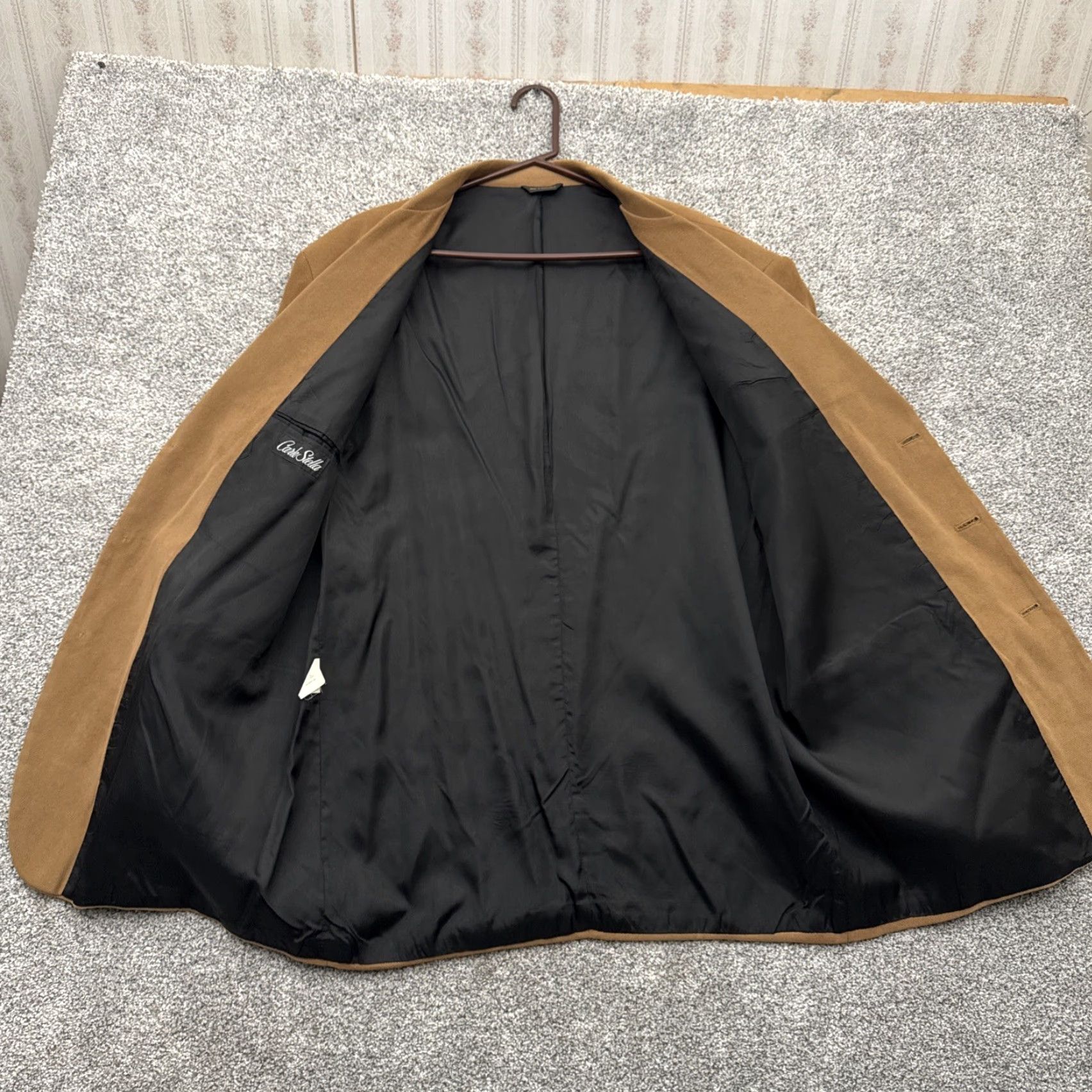 Vintage VINTAGE Carlo Stella Suit Coat Mens 44L Regular Notch Lapel Three-Button Single-Breasted Brown City Preppy Office Dapper Professional Men Size 44R - 5 Thumbnail