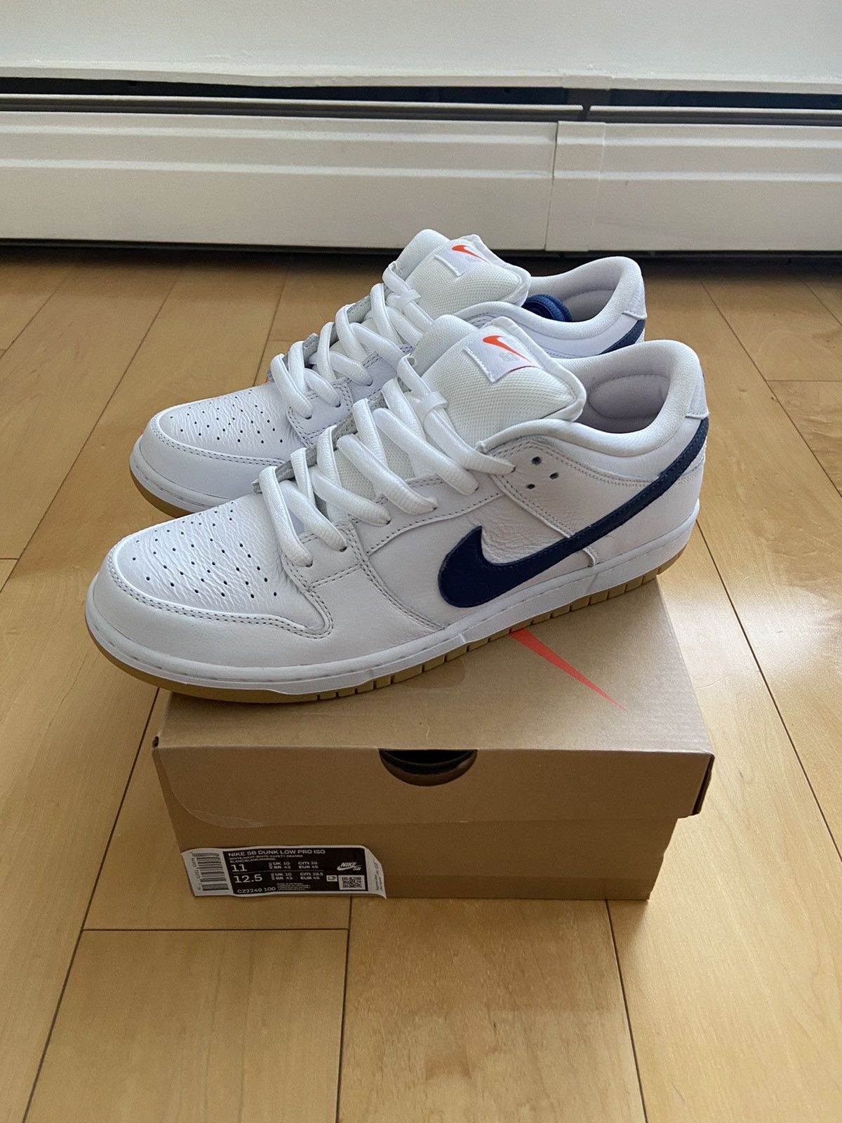 Nike SB Dunk Low Orange Label White Navy