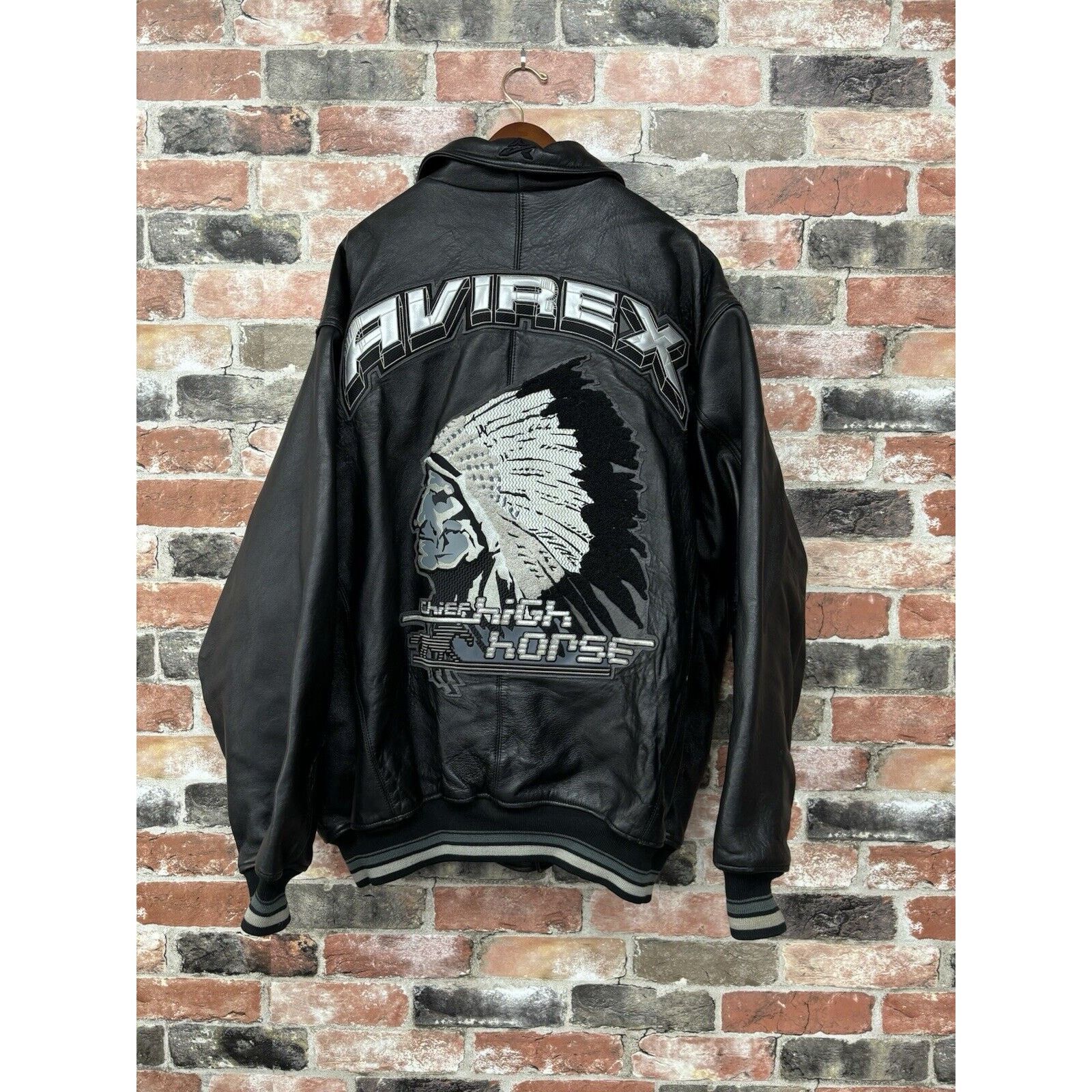 Avirex Vintage 90s Avirex Chief High Horse Leather Jacket 4XL 