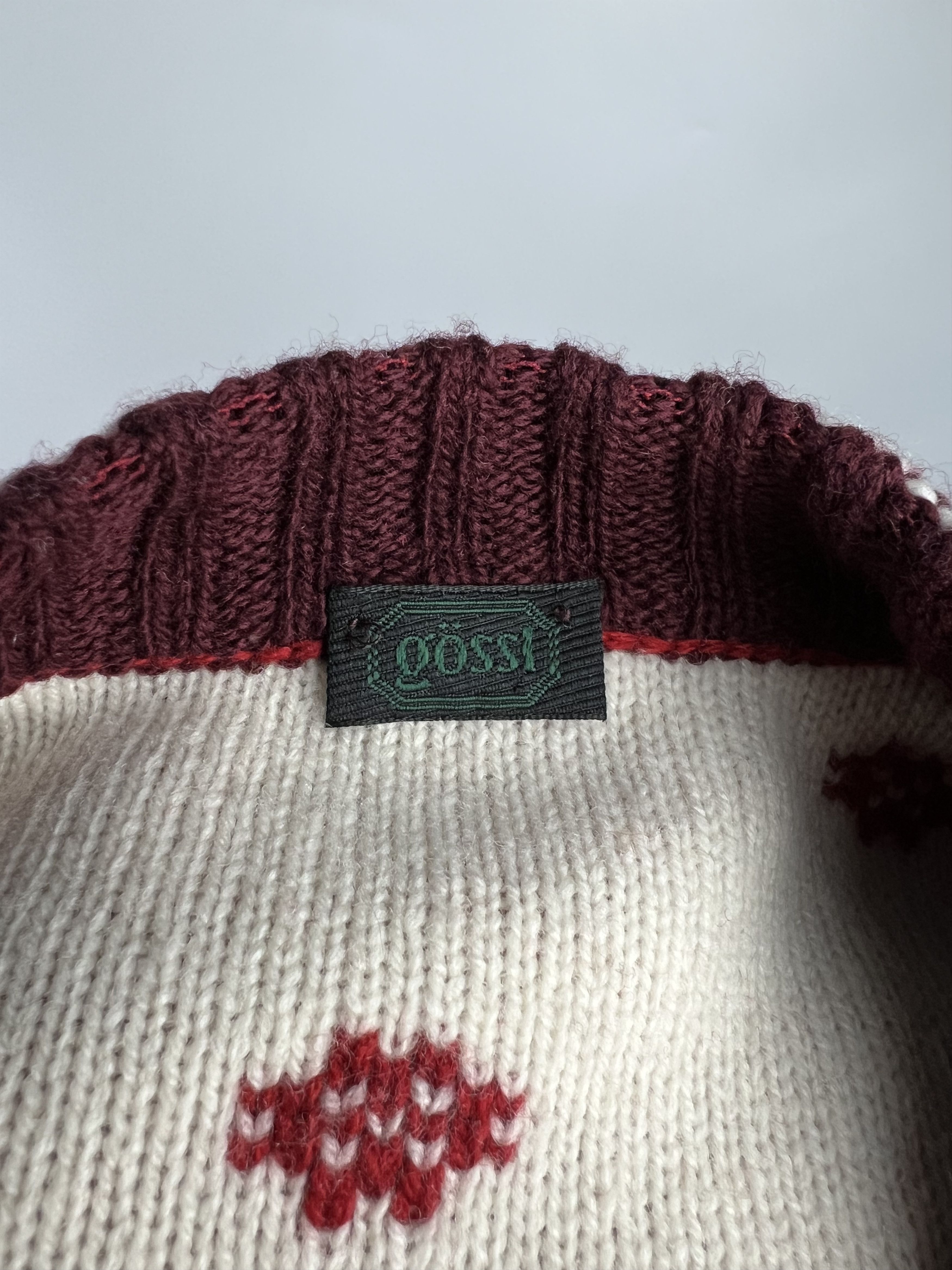 Designer Gössl Women's Red White 100% Wool Sweater Size 38 Size M / US 6-8 / IT 42-44 - 8 Thumbnail