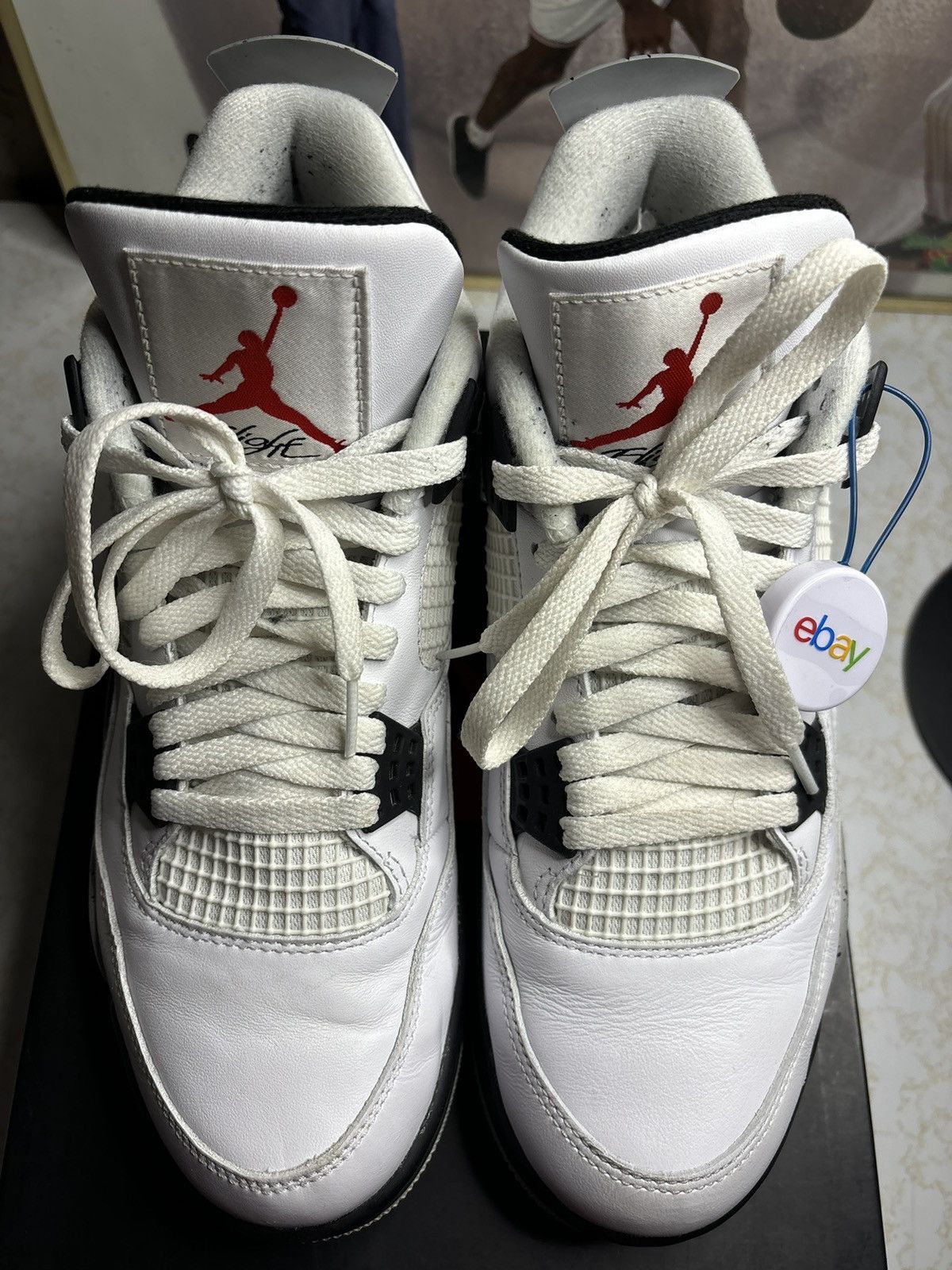 Jordan Brand Air Jordan 4 Retro OG 2016 White Cement 2016 Size US 10 / EU 43 - 2 Thumbnail