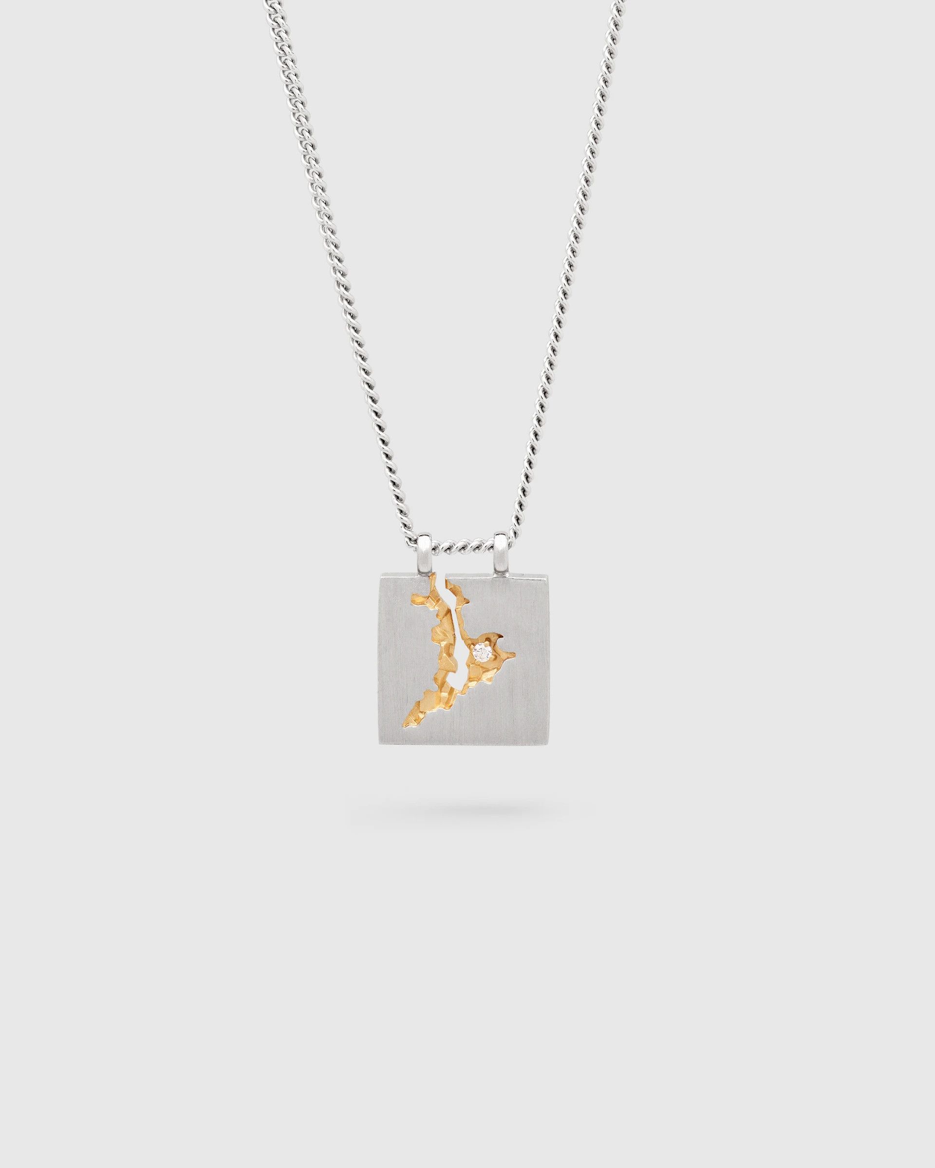 Tom Wood Necklace with mined cube diamond & 18kt gold pendant Size ONE SIZE - 2 Thumbnail