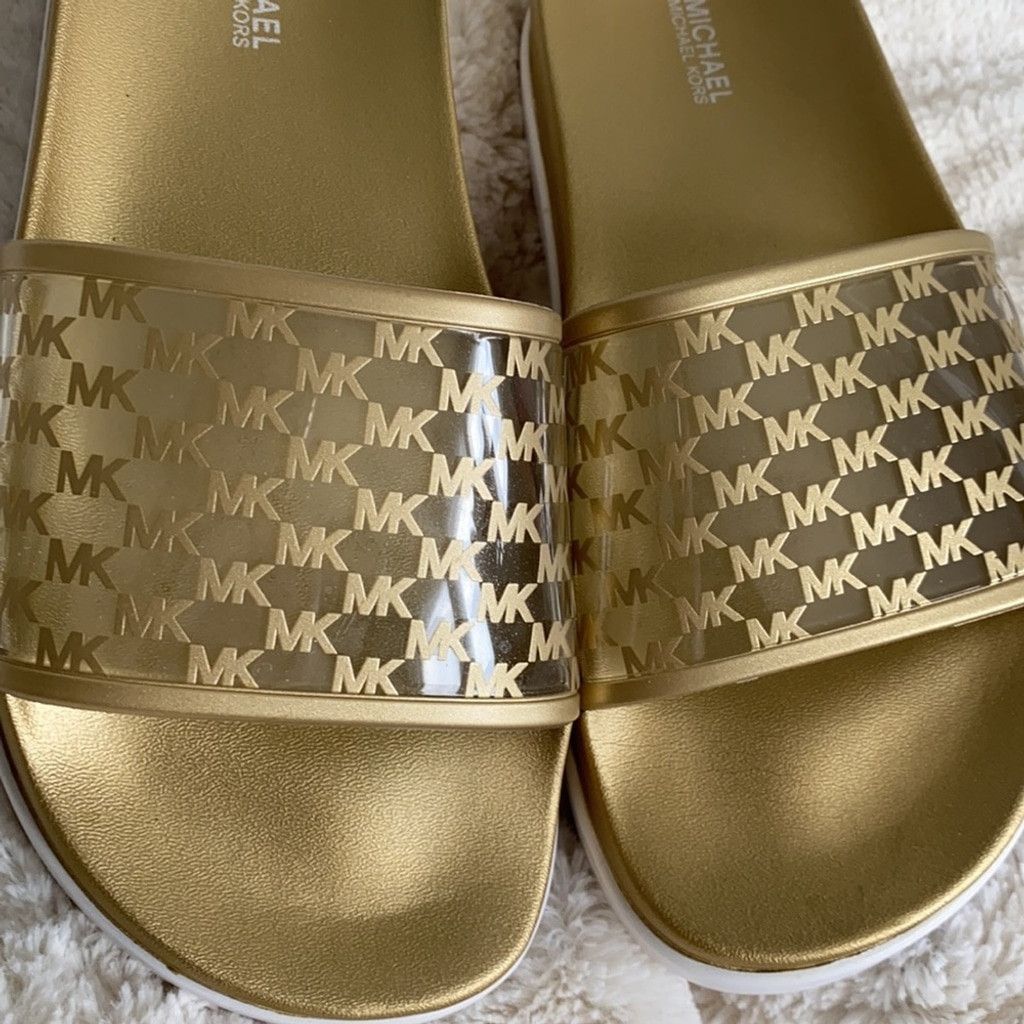 Michael Kors Michael Kors - Gold Slides, Size 7 / 37 Size US 7 / IT 37 - 5 Thumbnail