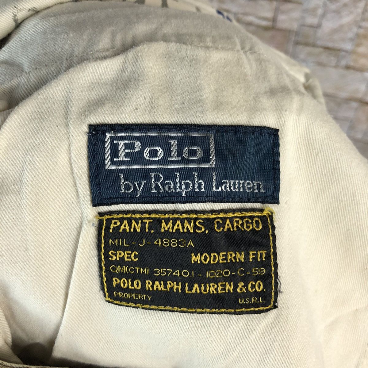 Polo Ralph Lauren DL Ralph Lauren double knee 3d pocket Cargo Pants #A140 Size US 35 - 22 Thumbnail
