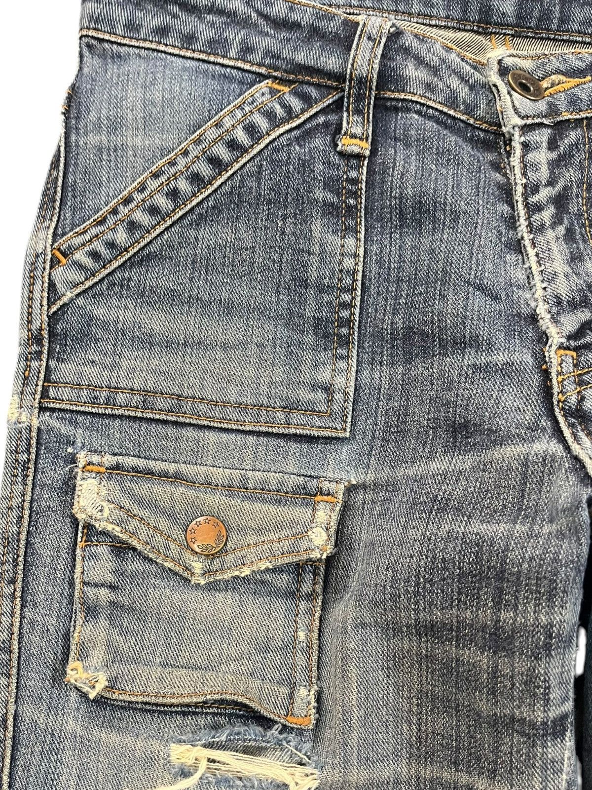 Japanese Brand Vintage Dear Heart Flare Distressed Bush Pants Denim Size US 28 / EU 44 - 3 Thumbnail