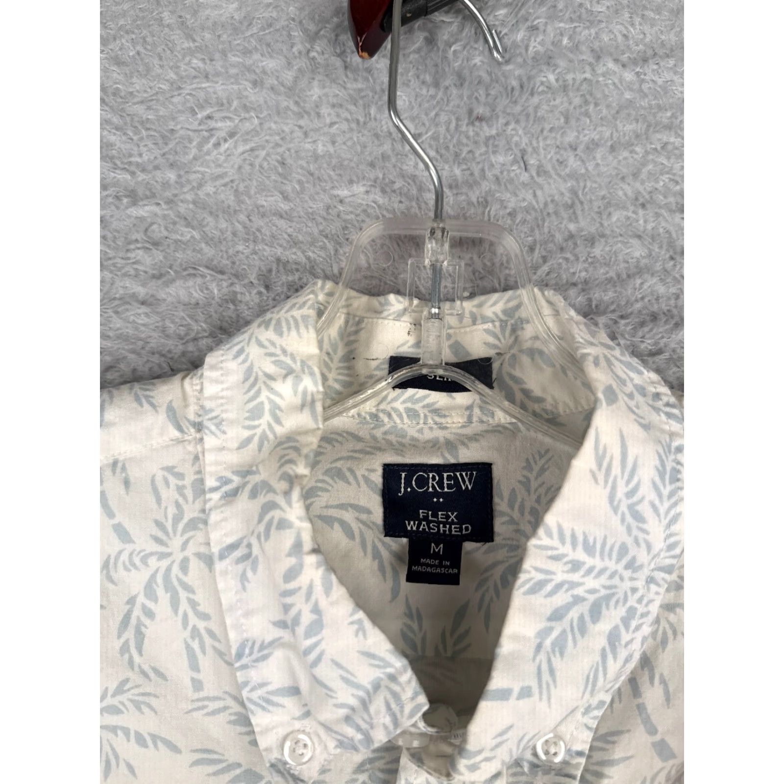 J.Crew J.Crew Slim Button-Up Shirt Men Medium Blue Floral Hawaiian Cotton Size US M / EU 48-50 / 2 - 7 Thumbnail